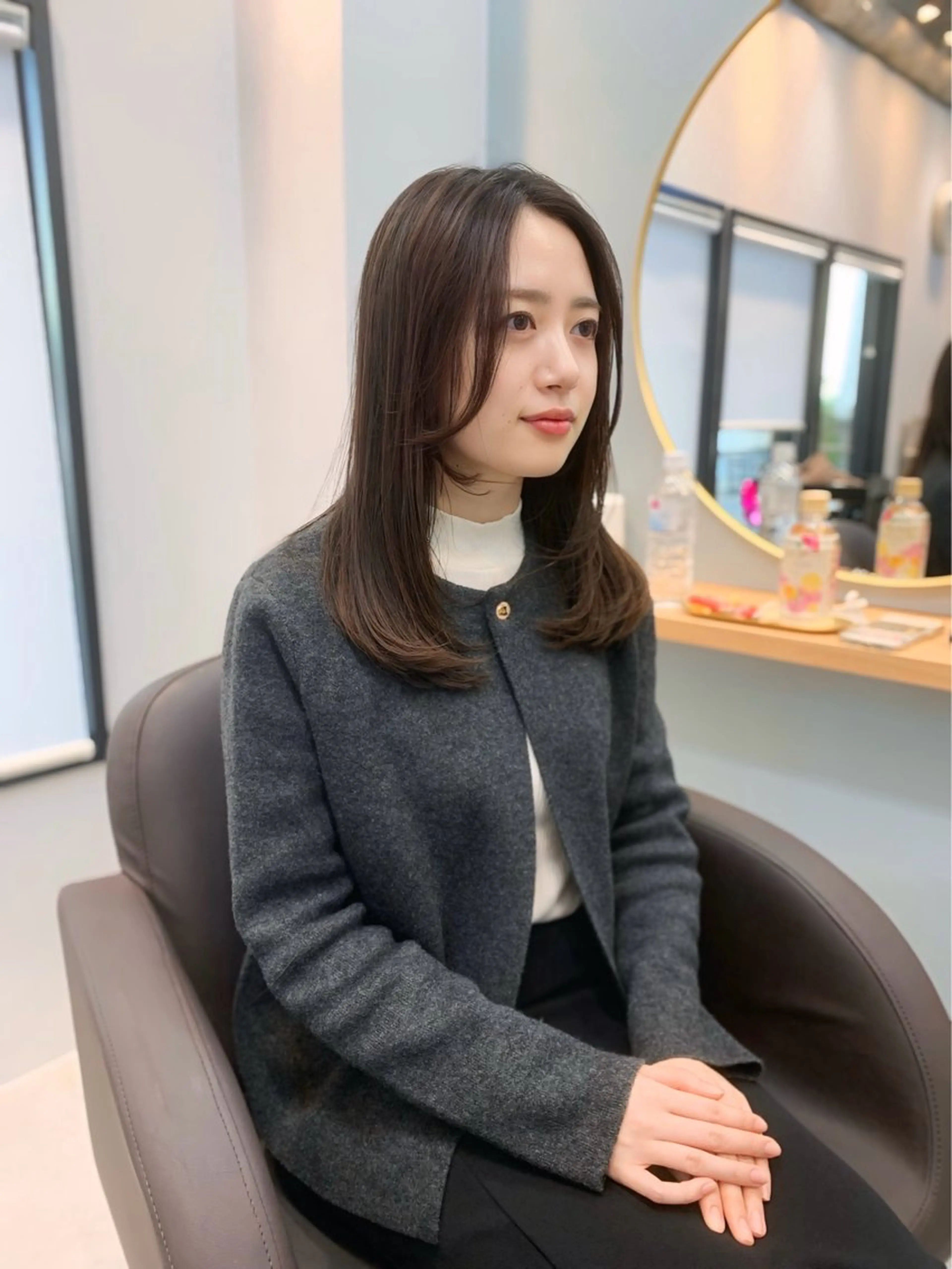 セミロング カラー カット ヘアカラー トリートメント 前田 健太のヘアスタイル