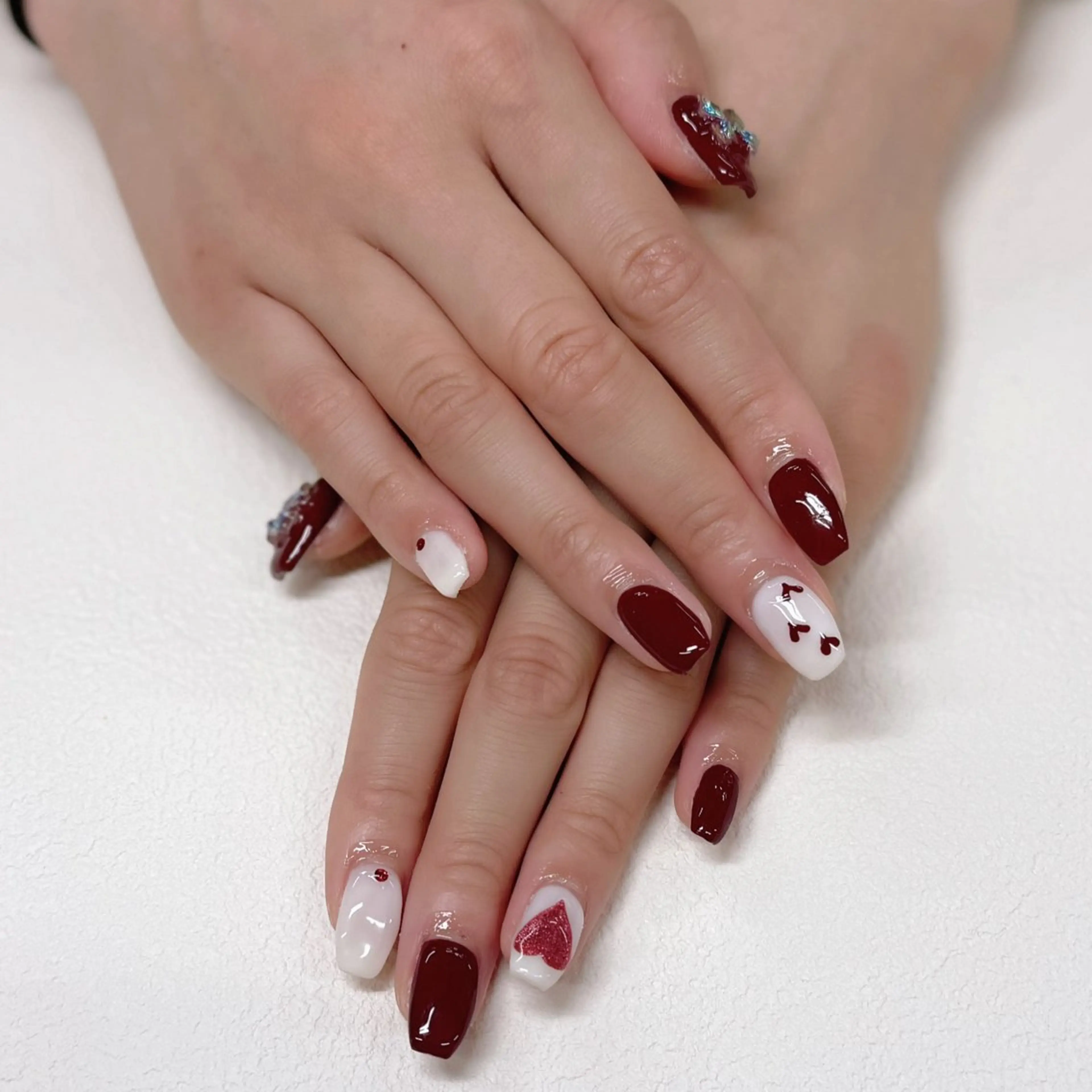 ネイル ハート マグネットネイル ハンドネイル Bianca♡ TAKANASHIのネイルデザイン