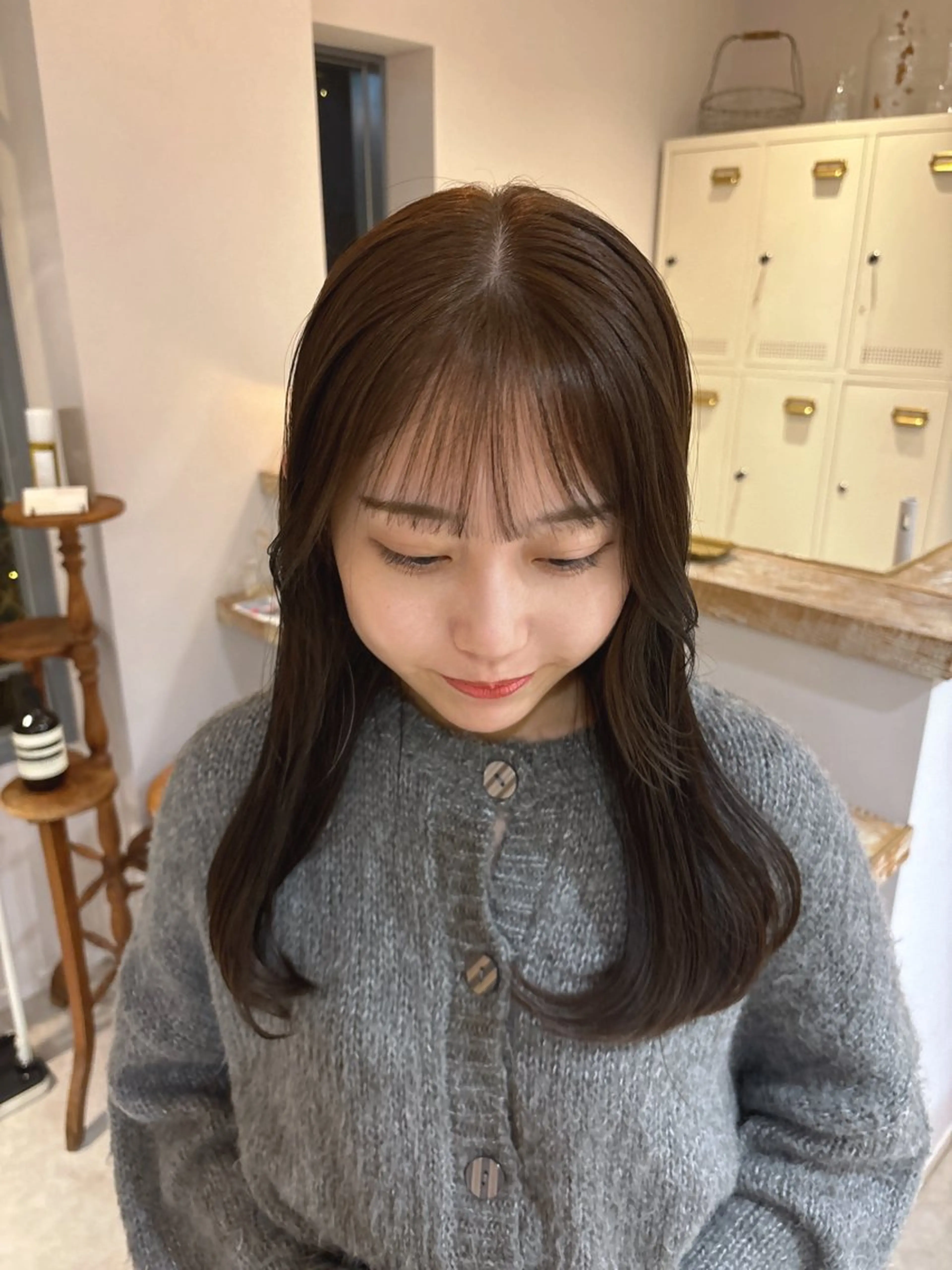 カラー 🎀調布仙川透明感オ リーブカラー干莉🎀のヘアスタイル