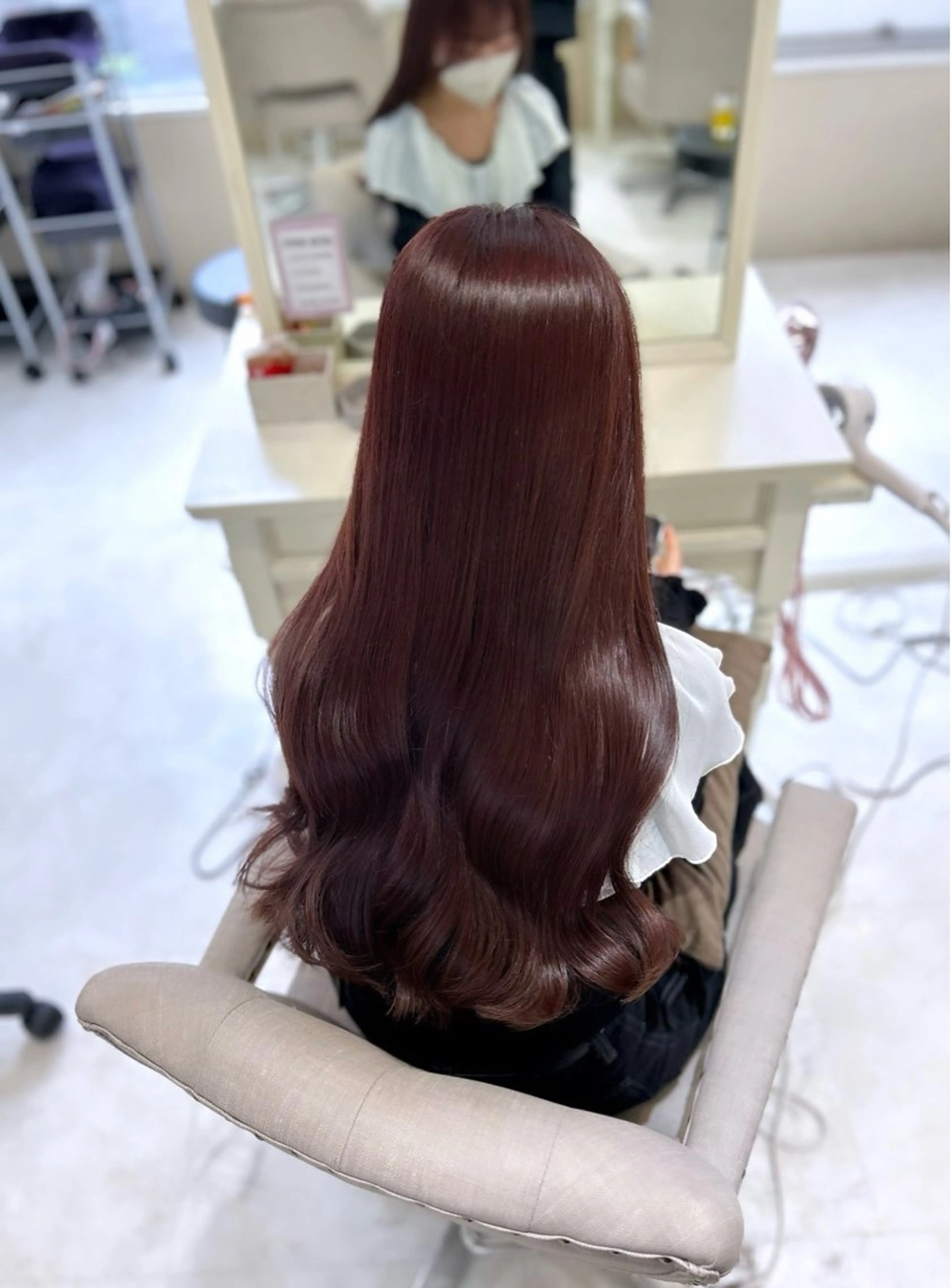 ロング ケアカラー ピンクブラウン ヘアカラー 髪質改善× ブリーチなしyutoのヘアスタイル