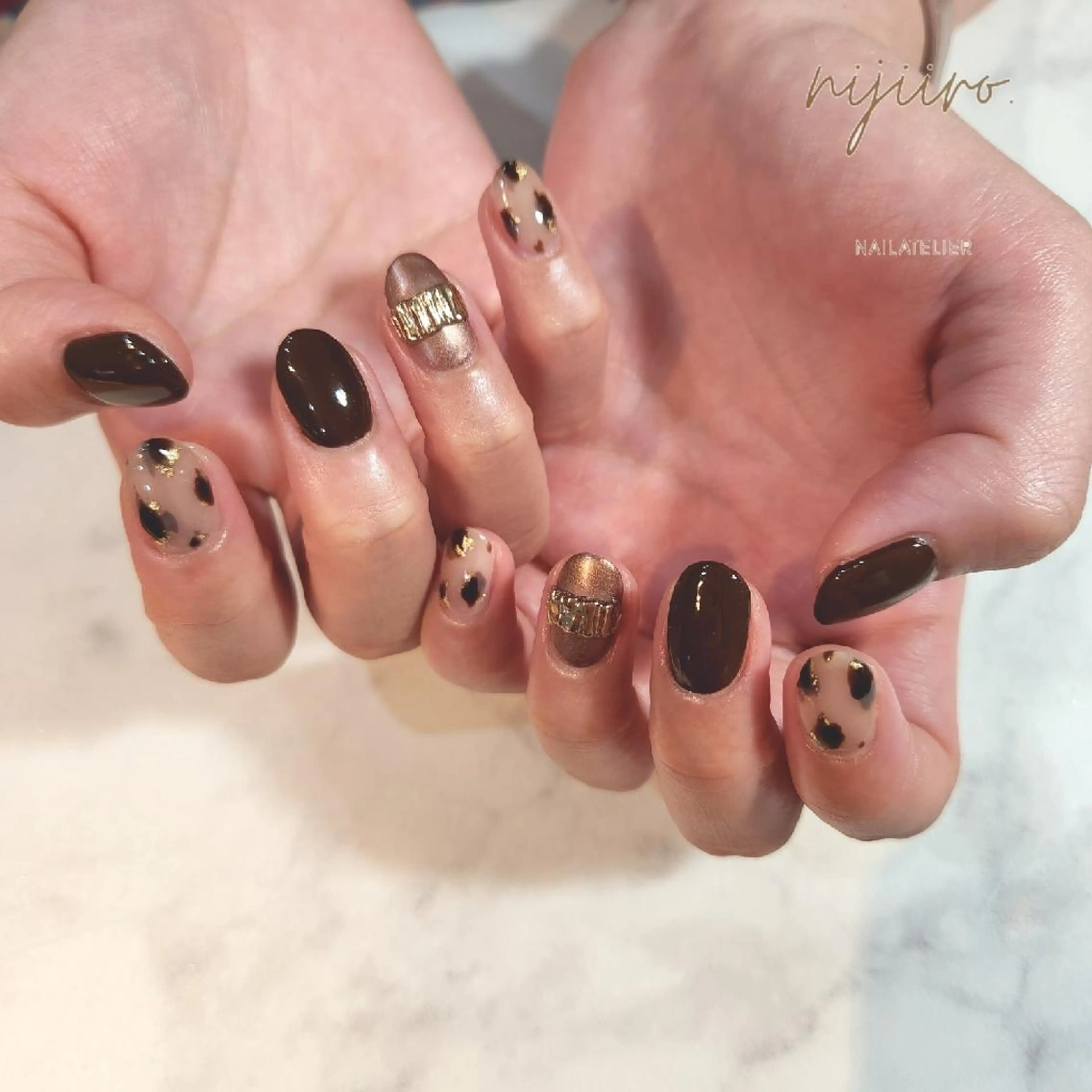 ネイル アニマル柄 ハンドネイル nailatelier nijiiro.所属・nijiiro🌈 サトウのネイルデザイン