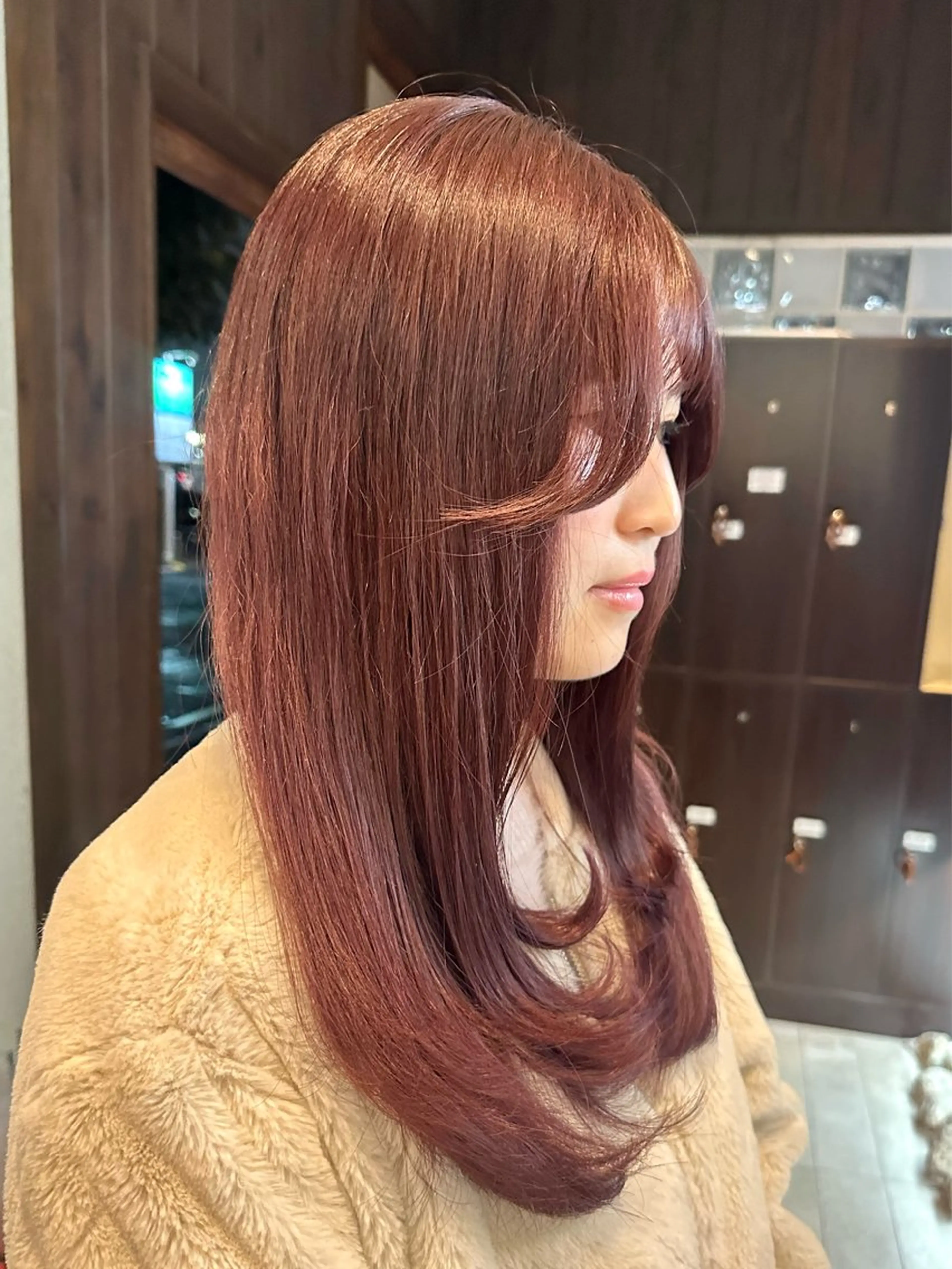 ロング カラー ベージュカラー ピンクカラー ピンクベージュ カット ヘアカラー BRANCHÉ小牧/ 西尾 美月のヘアスタイル