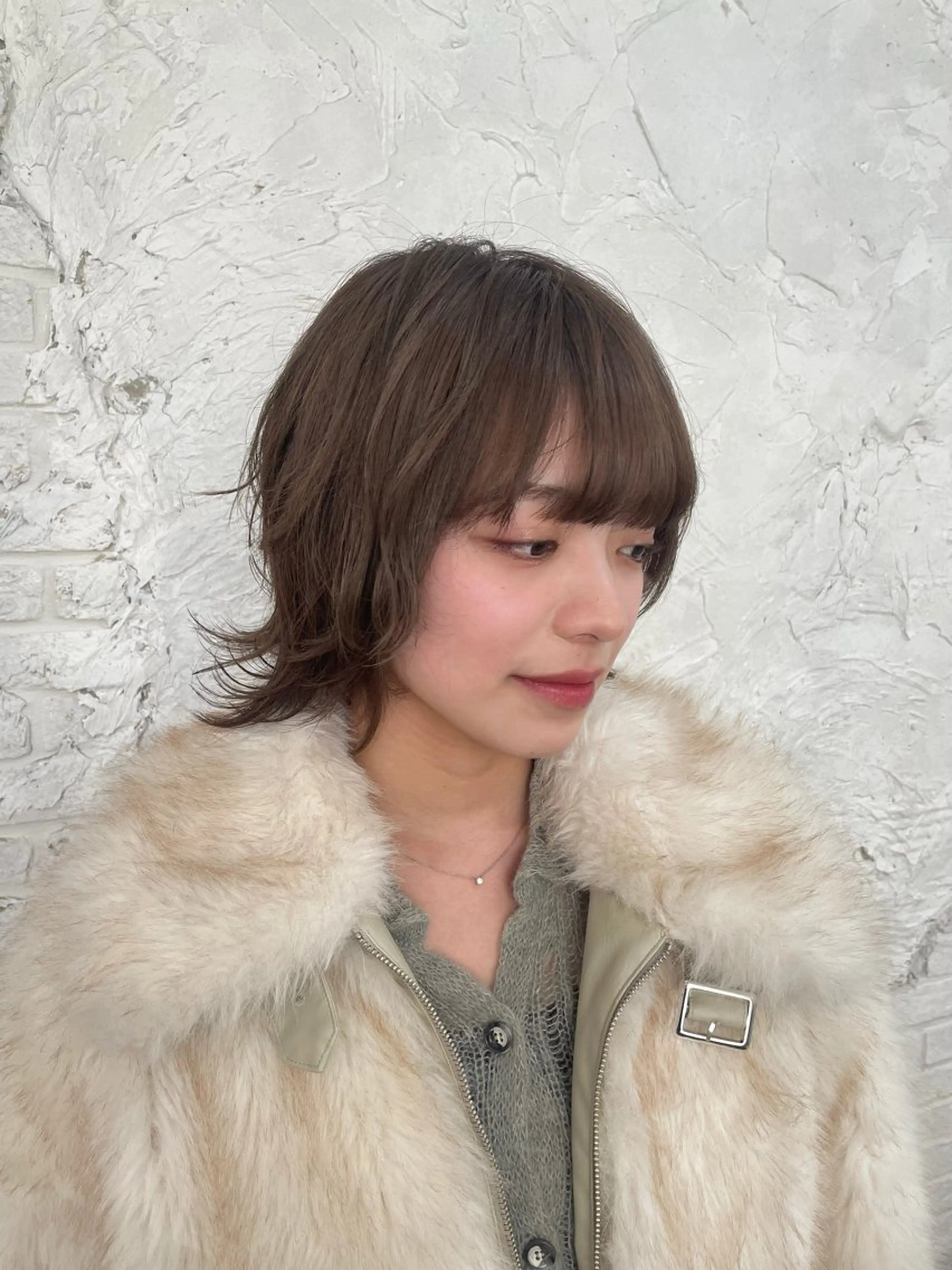 ショート カラー ショートボブ ボブレイヤー ベージュカラー ブリーチ グレージュ girly/柔らか カラーMitsukiのヘアスタイル