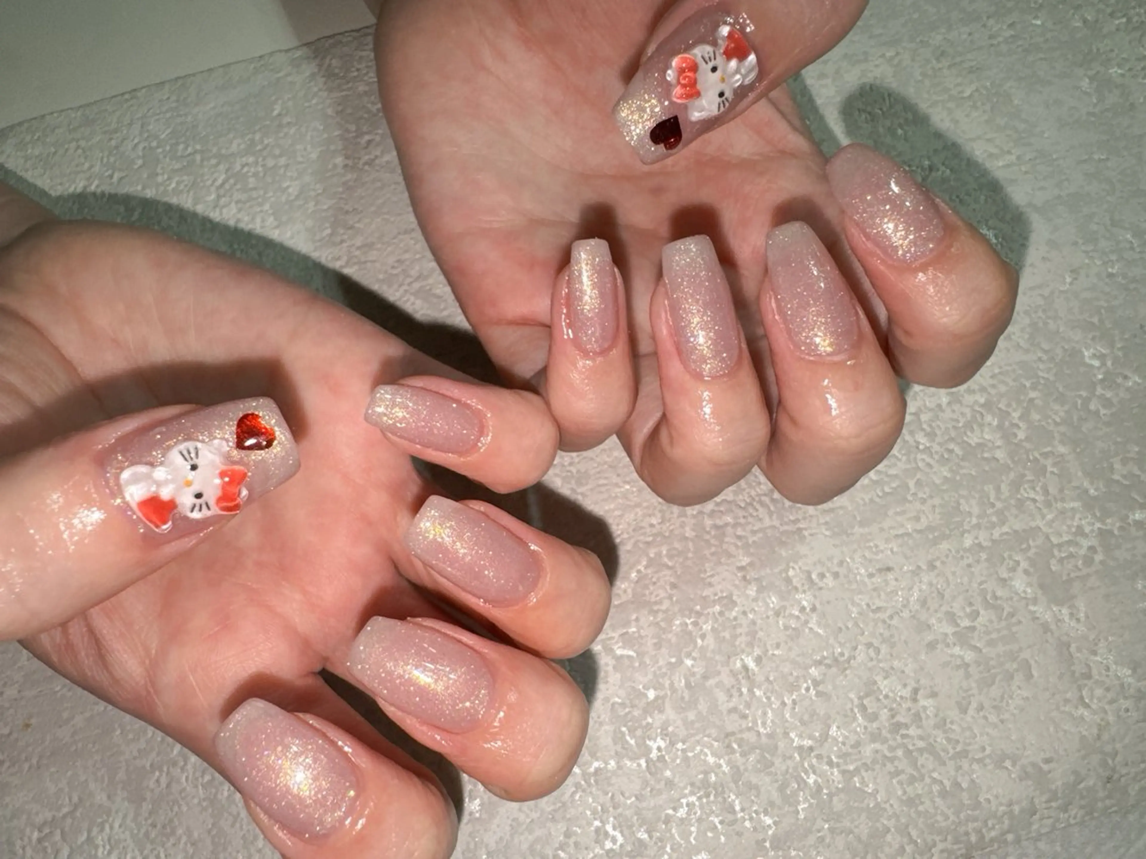 ネイル オーロラネイル フットネイル フレンチネイル ジェルネイル キラキラネイル kikinail 溝の口のネイルデザイン