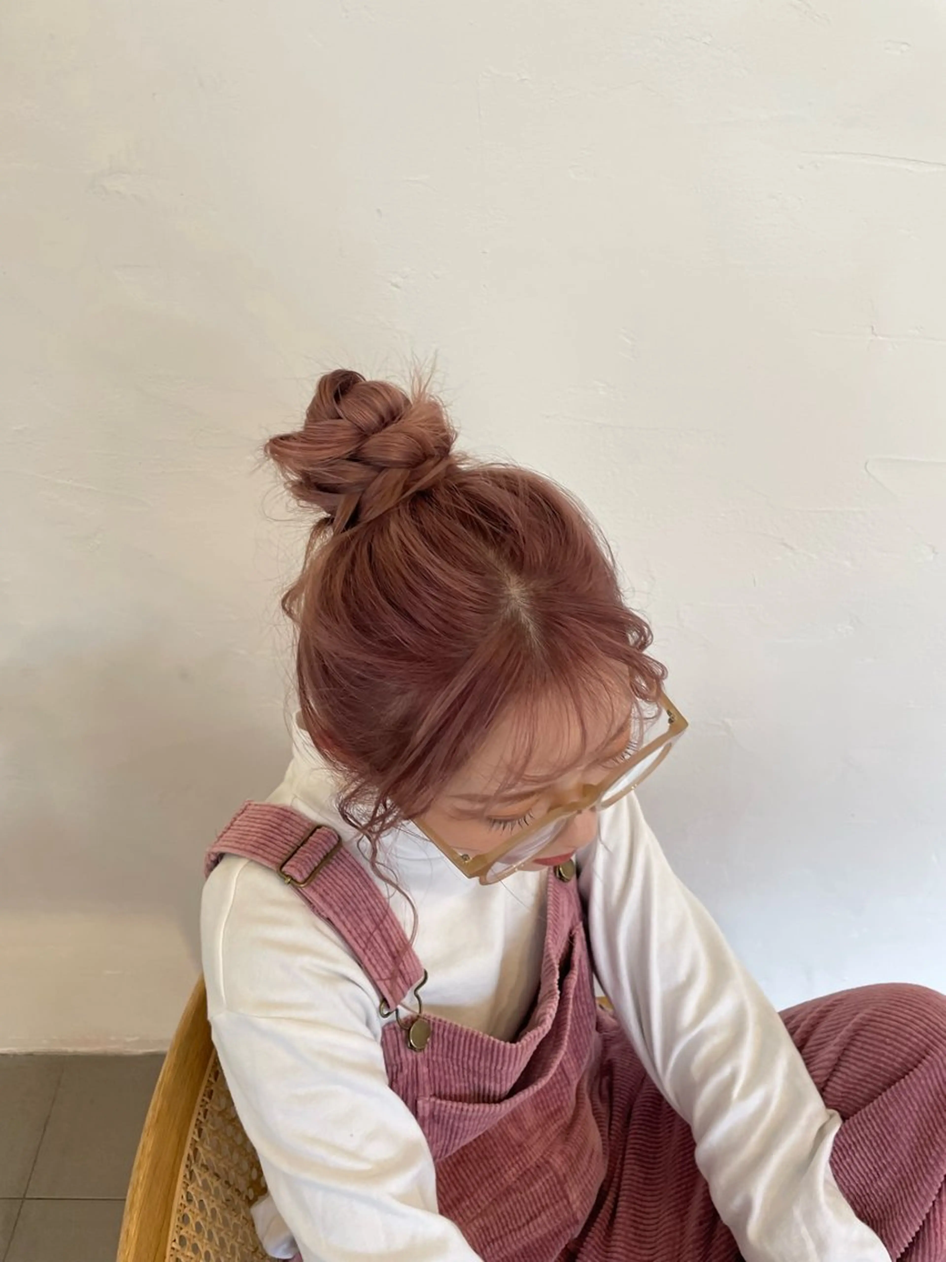 ロング カラー ベージュカラー ピンクカラー ピンクベージュ HITOMI 福岡パーマのヘアスタイル