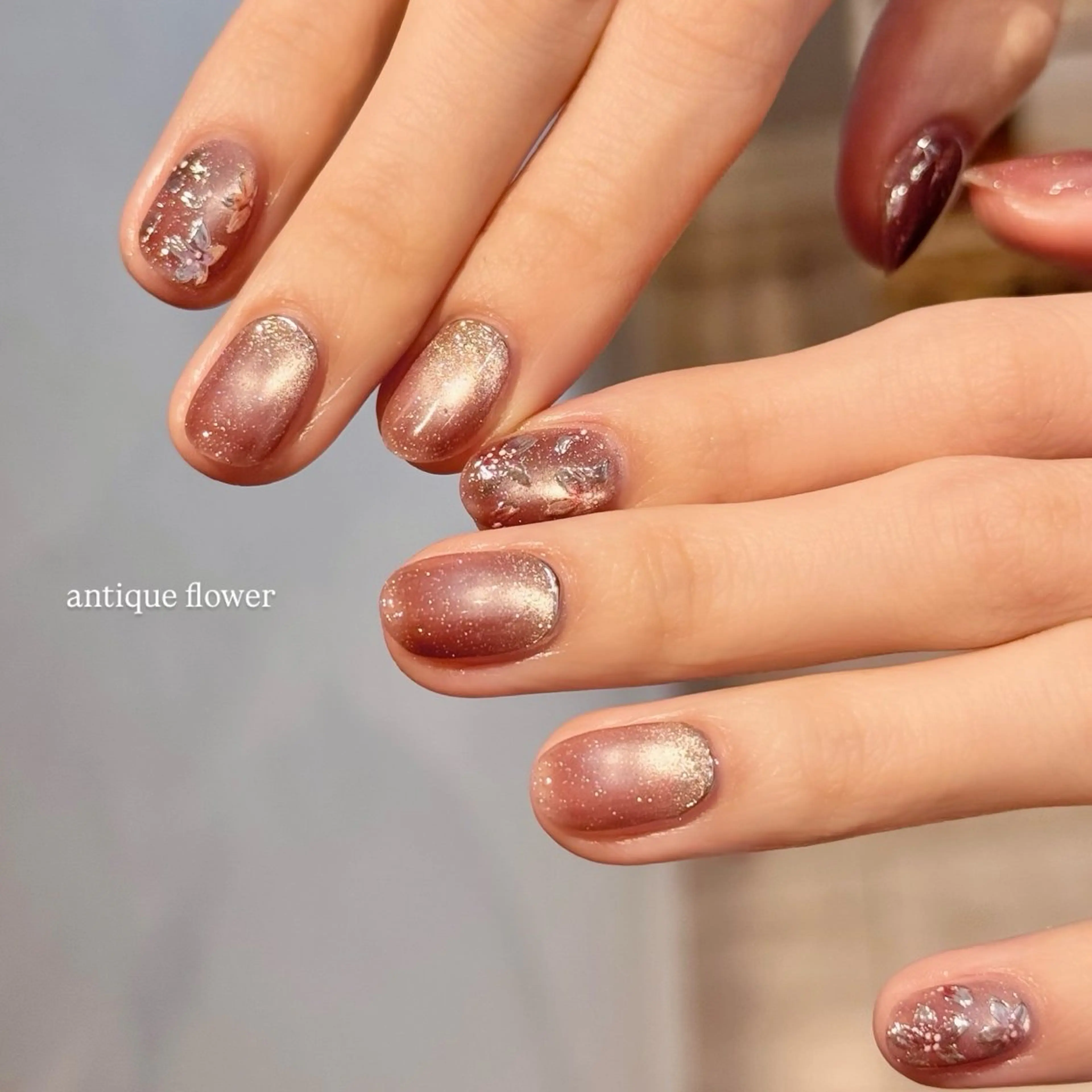 ネイル フラワーネイル マグネットネイル 冬ネイル ハンドネイル ハンドケア 【 enn 】 Uzuka Yukaのネイルデザイン