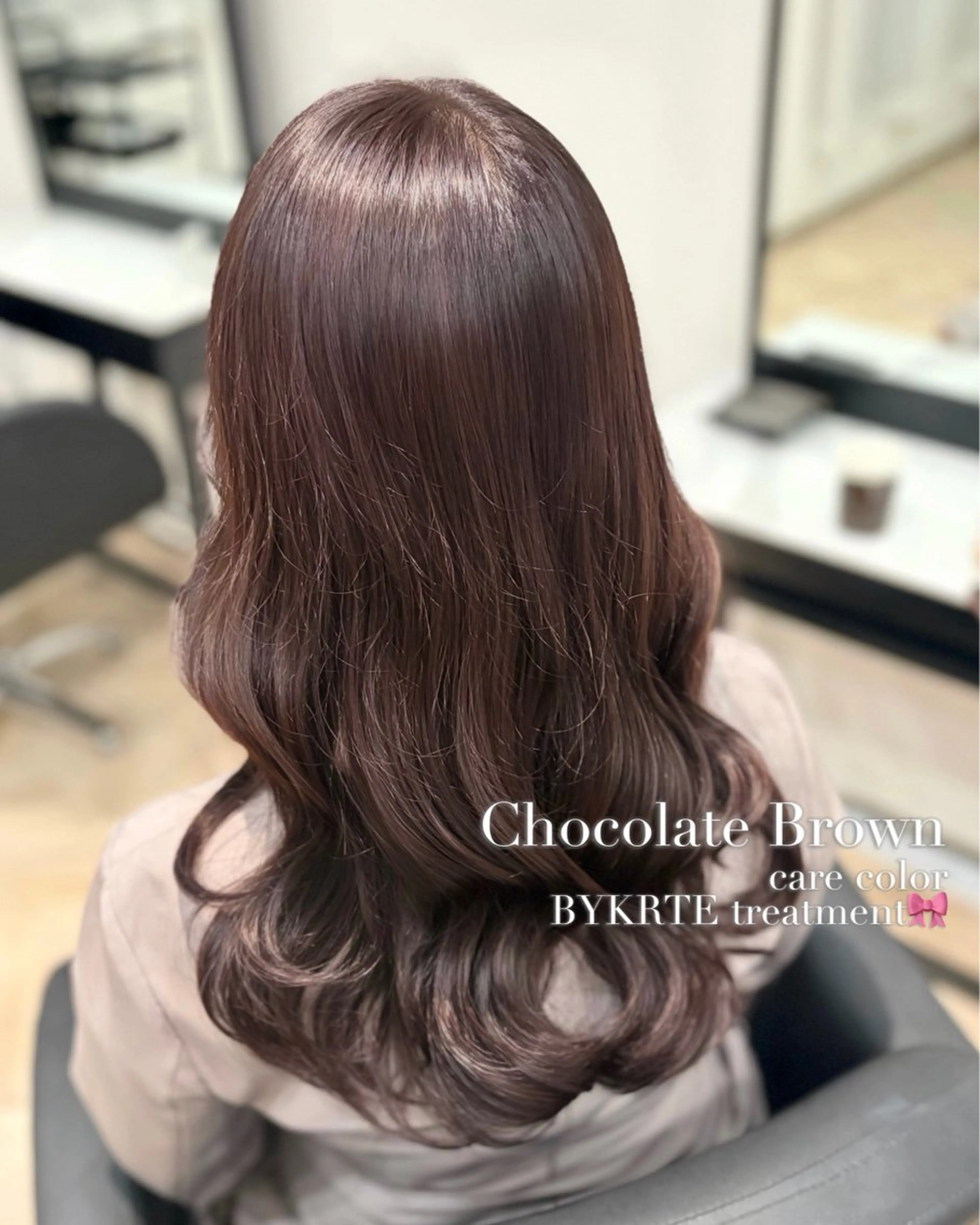 ロング カラー ブラウンカラー チョコレートブラウン カット ヘアカラー トリートメント 𝒎𝒐𝒆🩰 名駅/ヘアメ/暖色♡のヘアスタイル