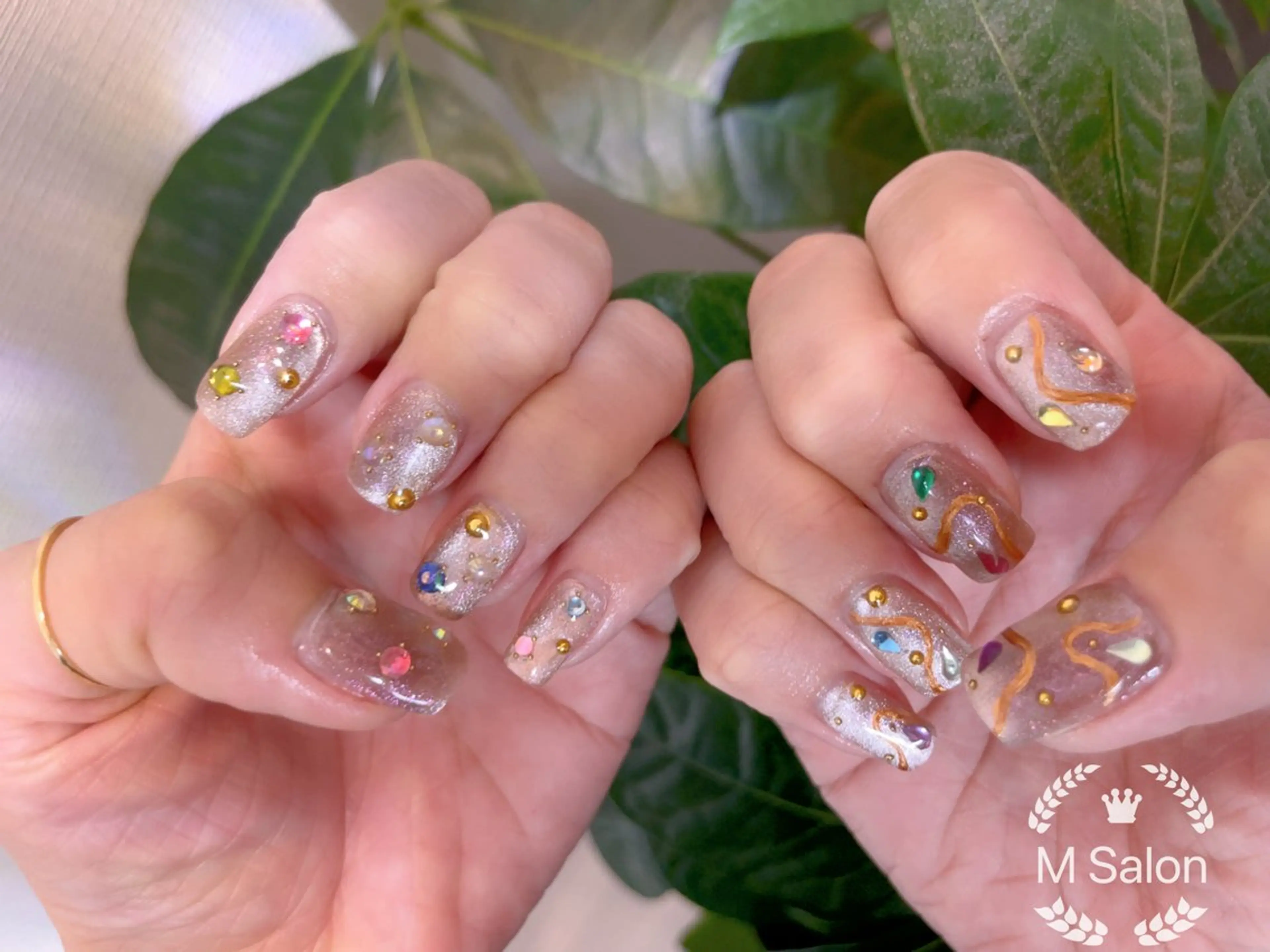 ネイル フレンチネイル マグネットネイル ニュアンスネイル オフィスネイル ワンカラーネイル ハンドネイル Mnail _KKのネイルデザイン