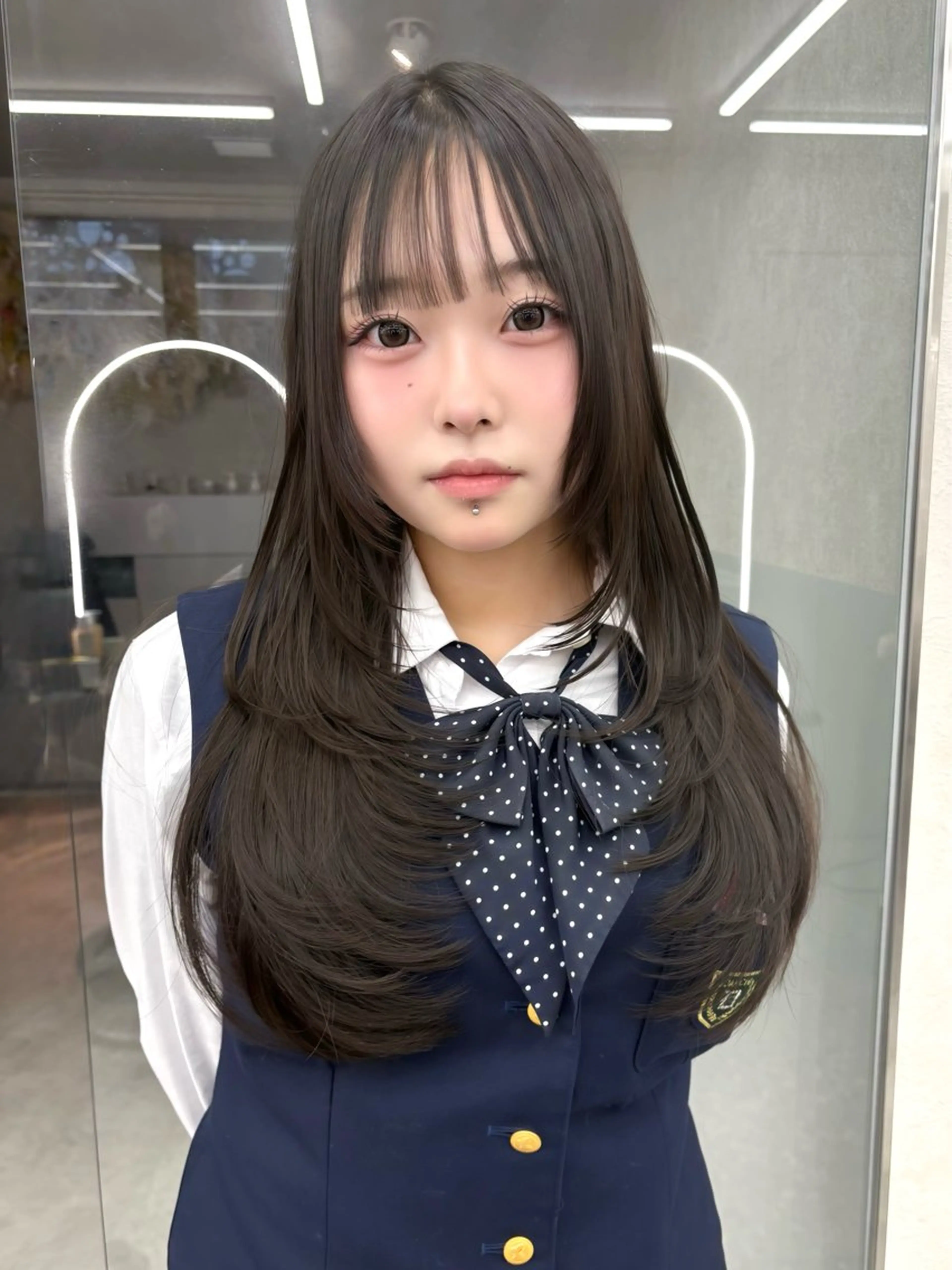 ロング カラー ヘアアレンジ カット ヘアカラー fumika🎀 韓国ヘアのヘアスタイル