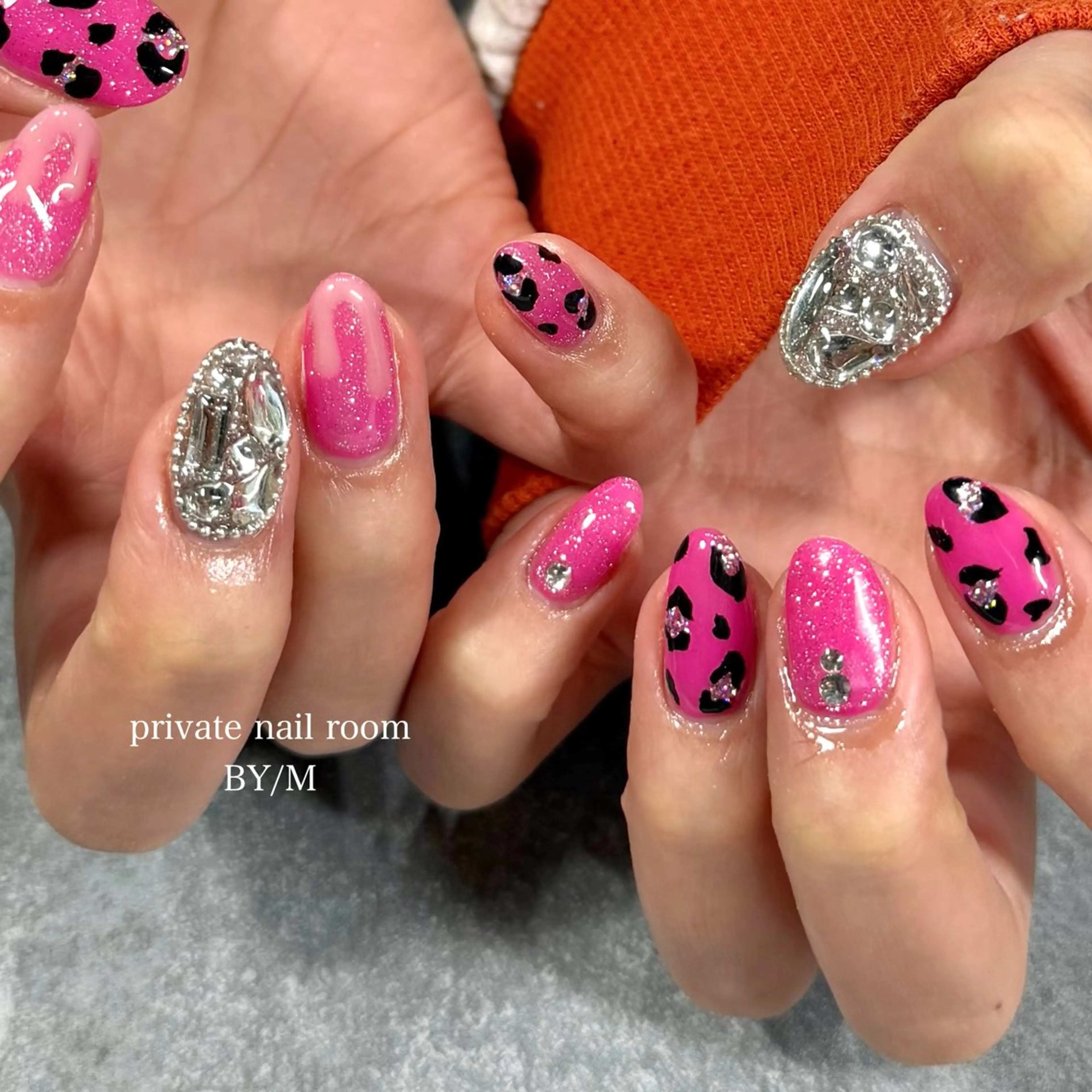 ネイル 持ち込み ピンク ハンドネイル BY / Mのネイルデザイン