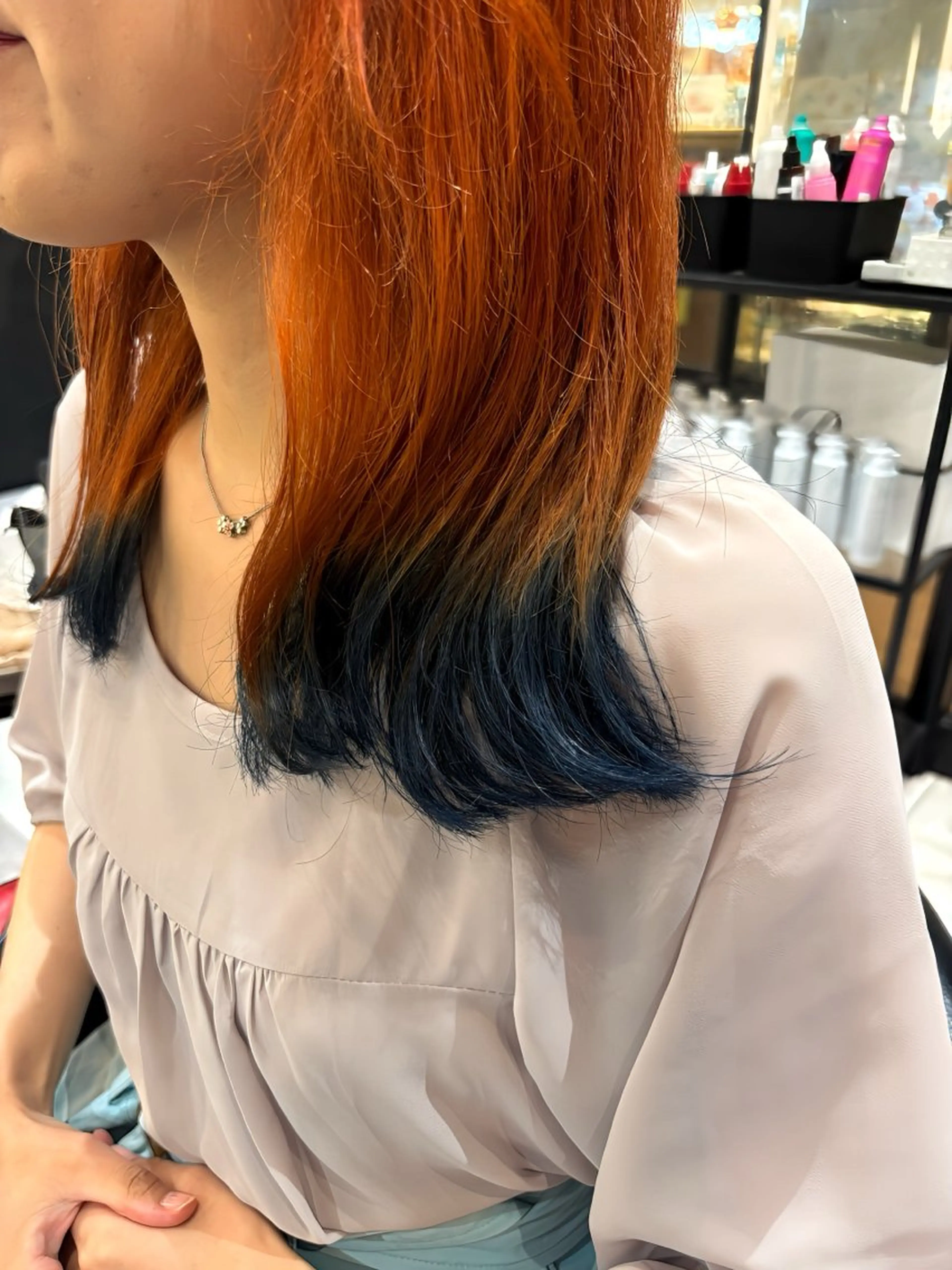 ミディアム カラー ヘアカラー トリートメント ブリーチ/ヘアケア/ 艶髪/イギチハルのヘアスタイル