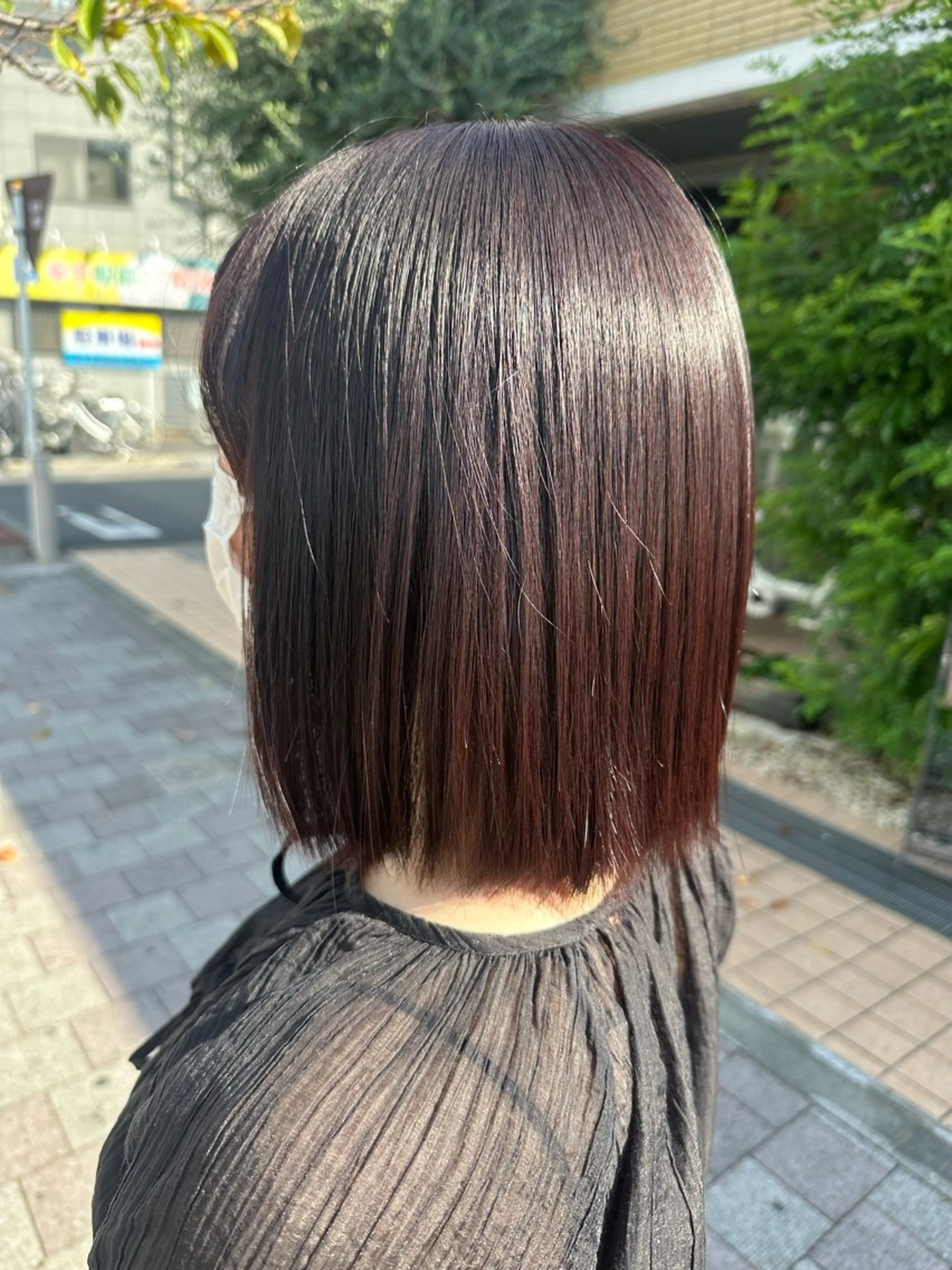 ミディアム 縮毛矯正 縮毛矯正 ツヤ髪質改善 💜れいな💜のヘアスタイル