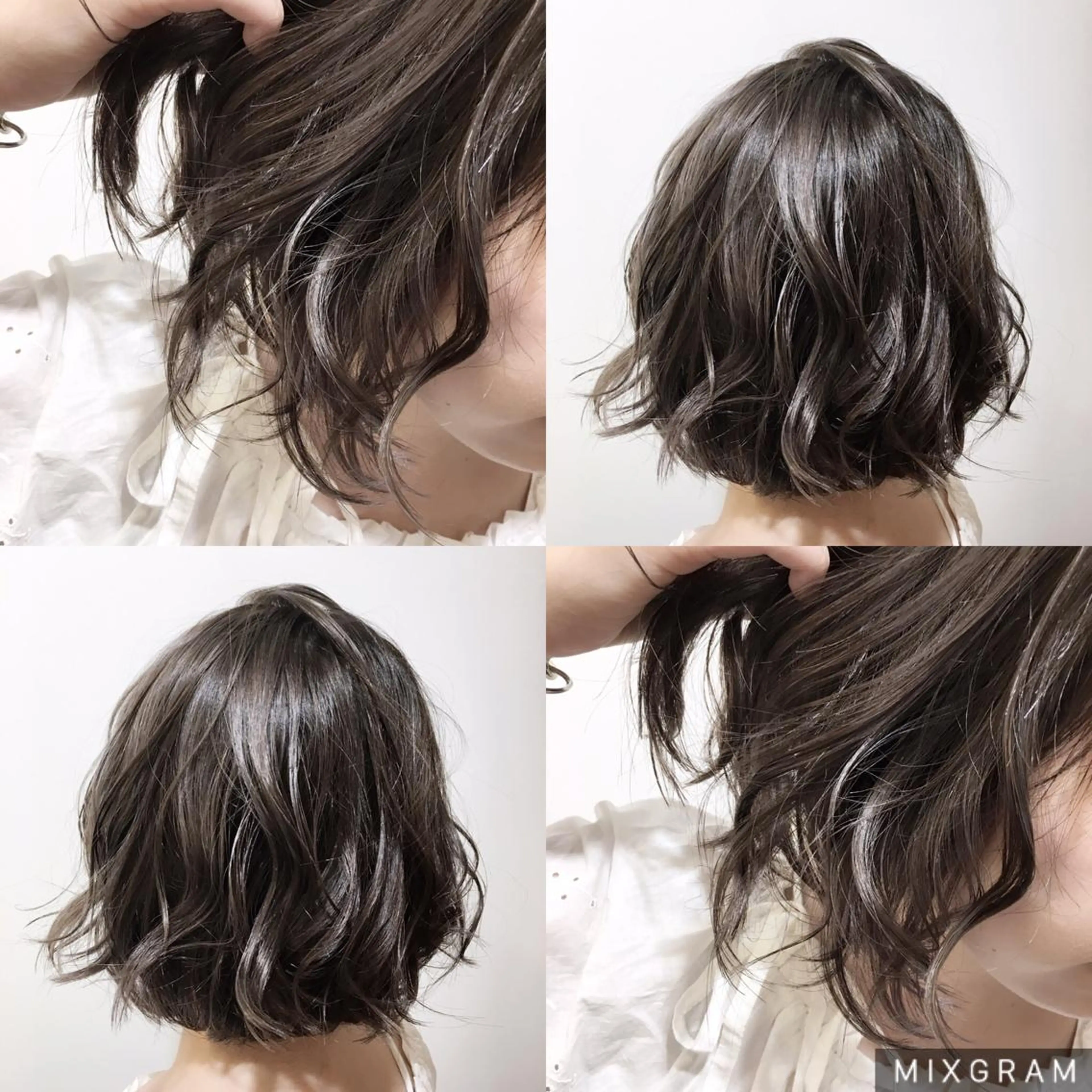 ショート カラー 透明感カラー グレージュ ハイライトカラー 3Dハイライト ハイライト 海外風レイヤーカット 👑店長　平松　由のヘアスタイル