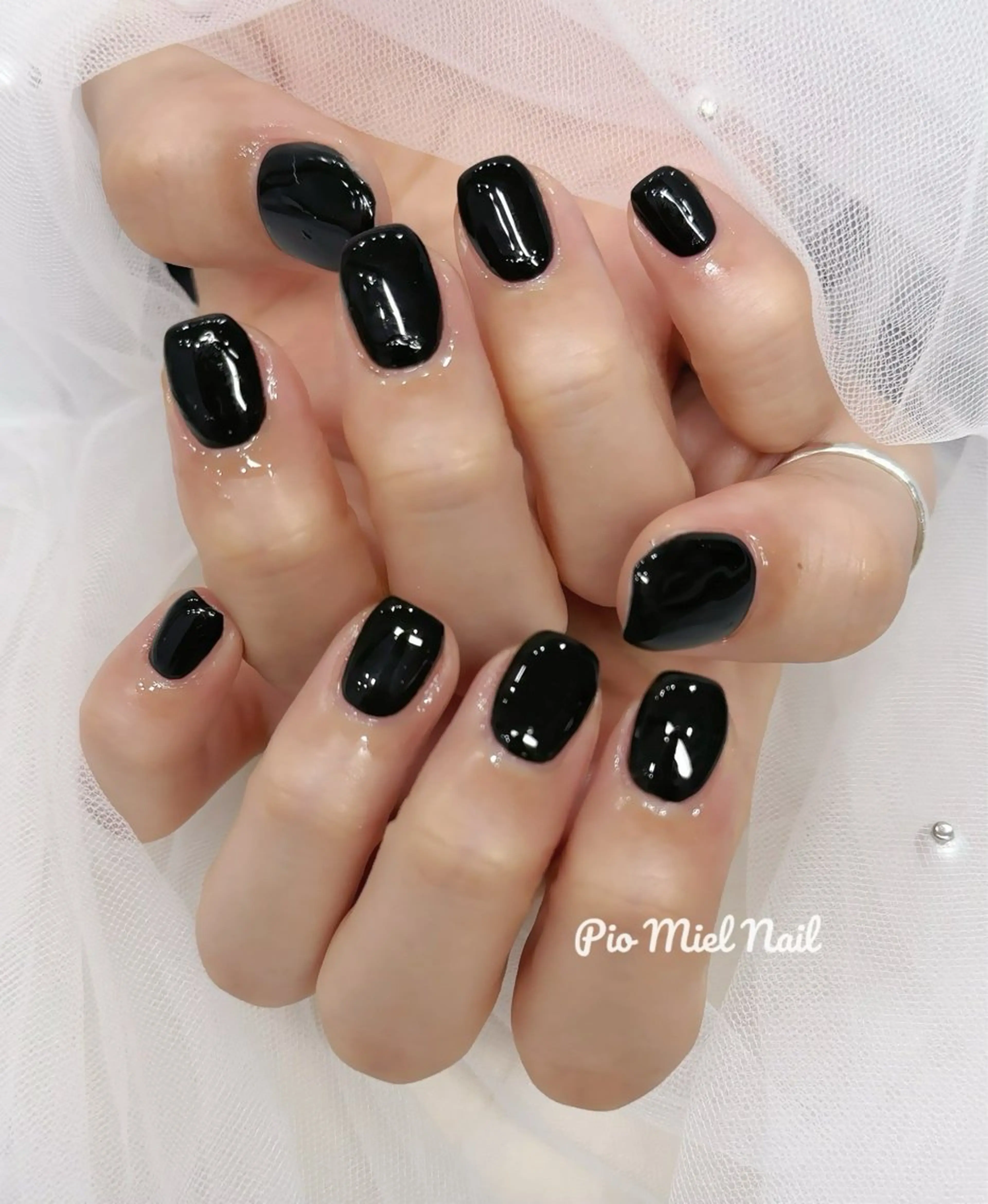 ネイル ワンカラーネイル momo 長さだしのネイルデザイン