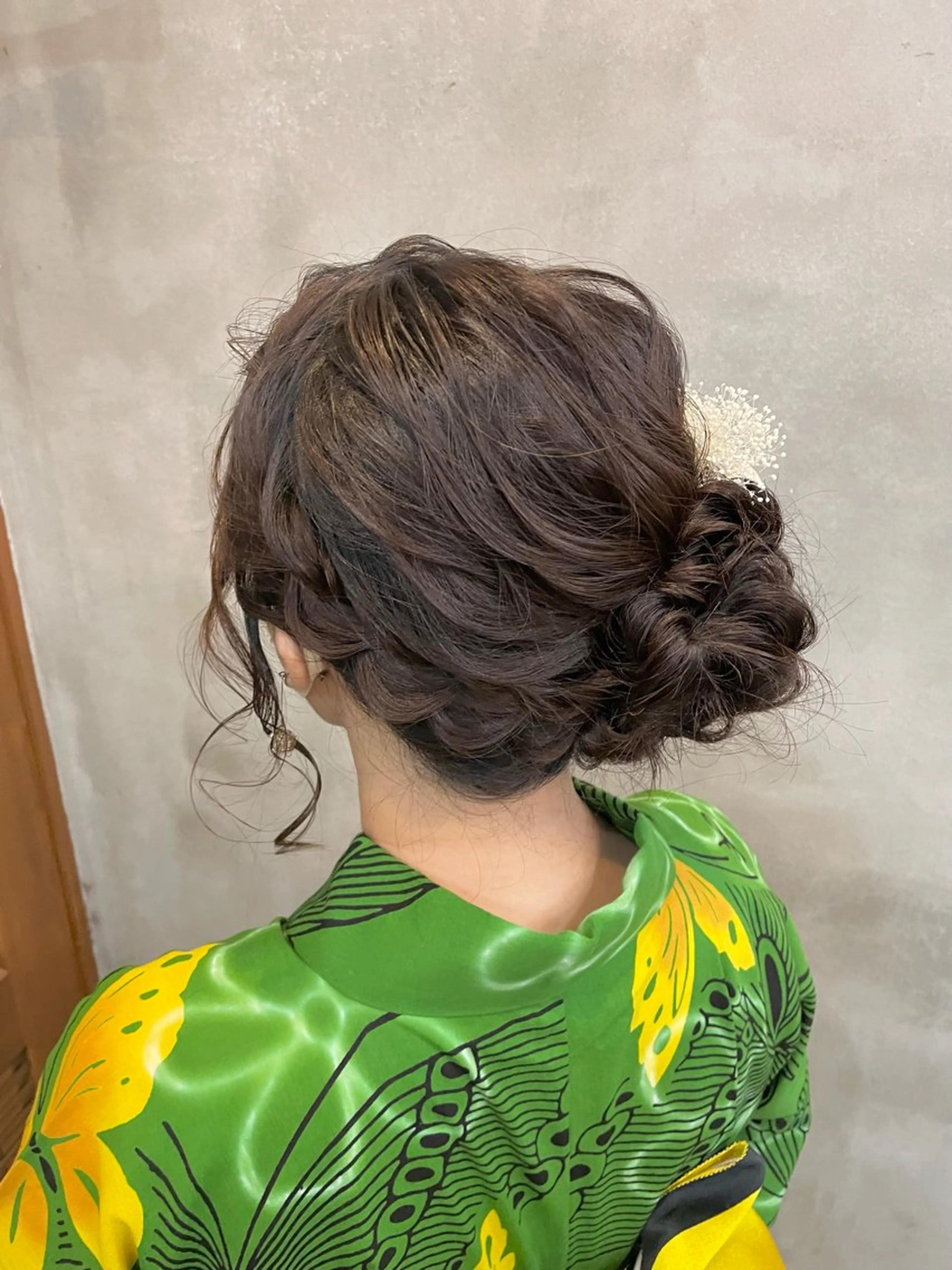 ロング ヘアアレンジ 着付け 【ピンク/韓国ヘア/ ヘアセット】亜海のヘアスタイル