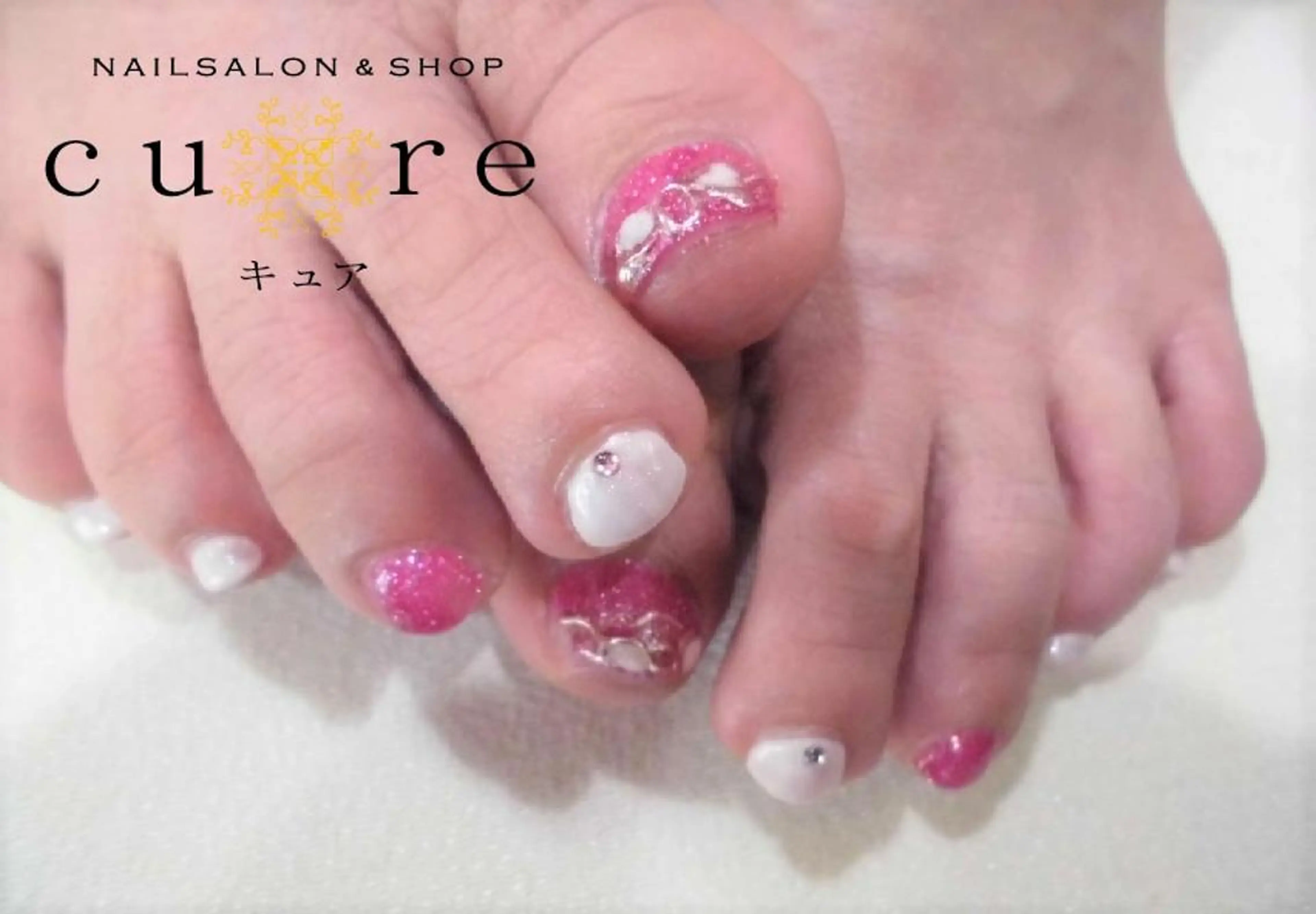 ショート ネイル ジェルネイル フットネイル ネイルサロン Cureのネイルデザイン