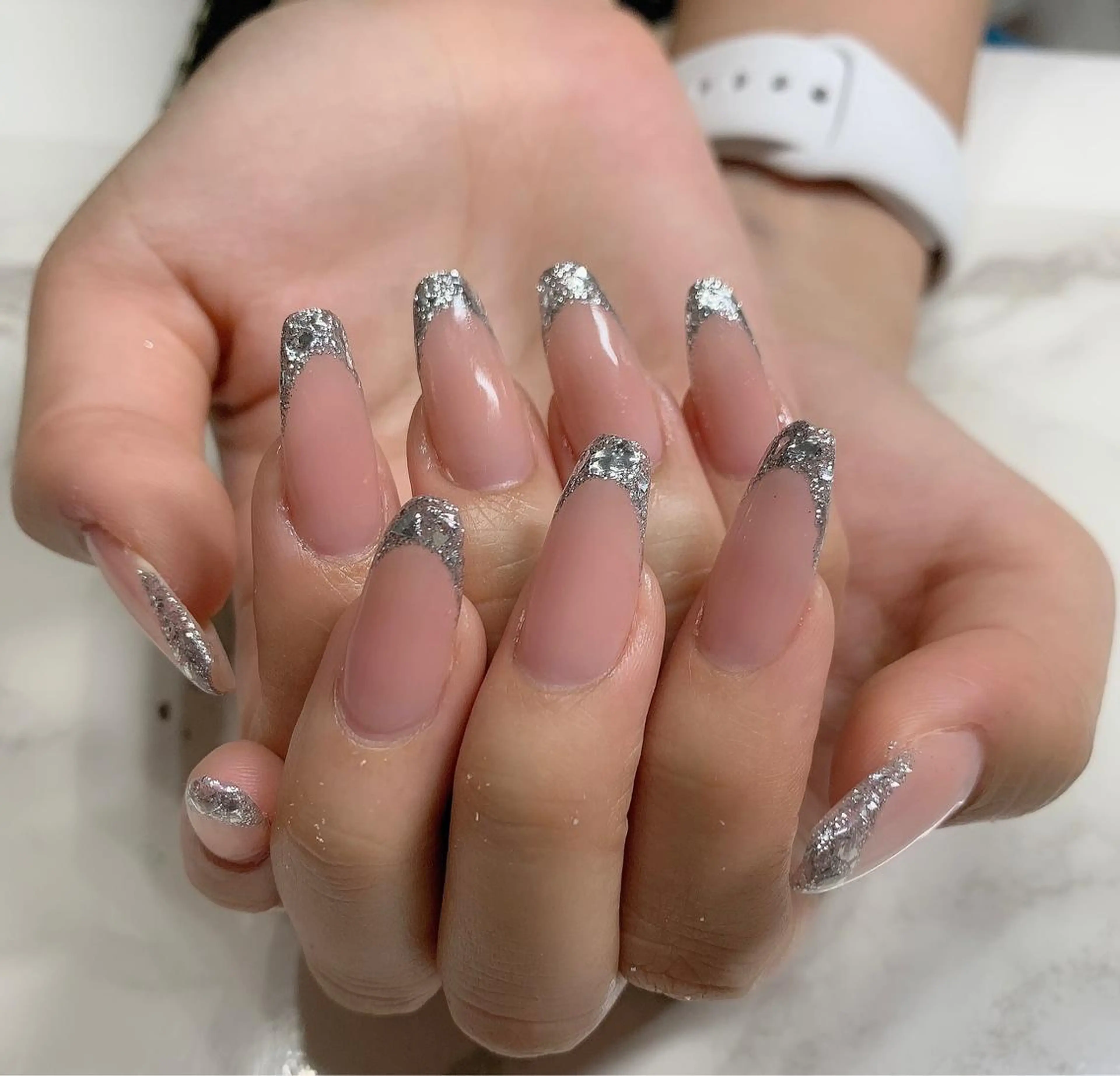 ネイル フレンチネイル ガラスフレンチ Nail Salon Momoのネイルデザイン