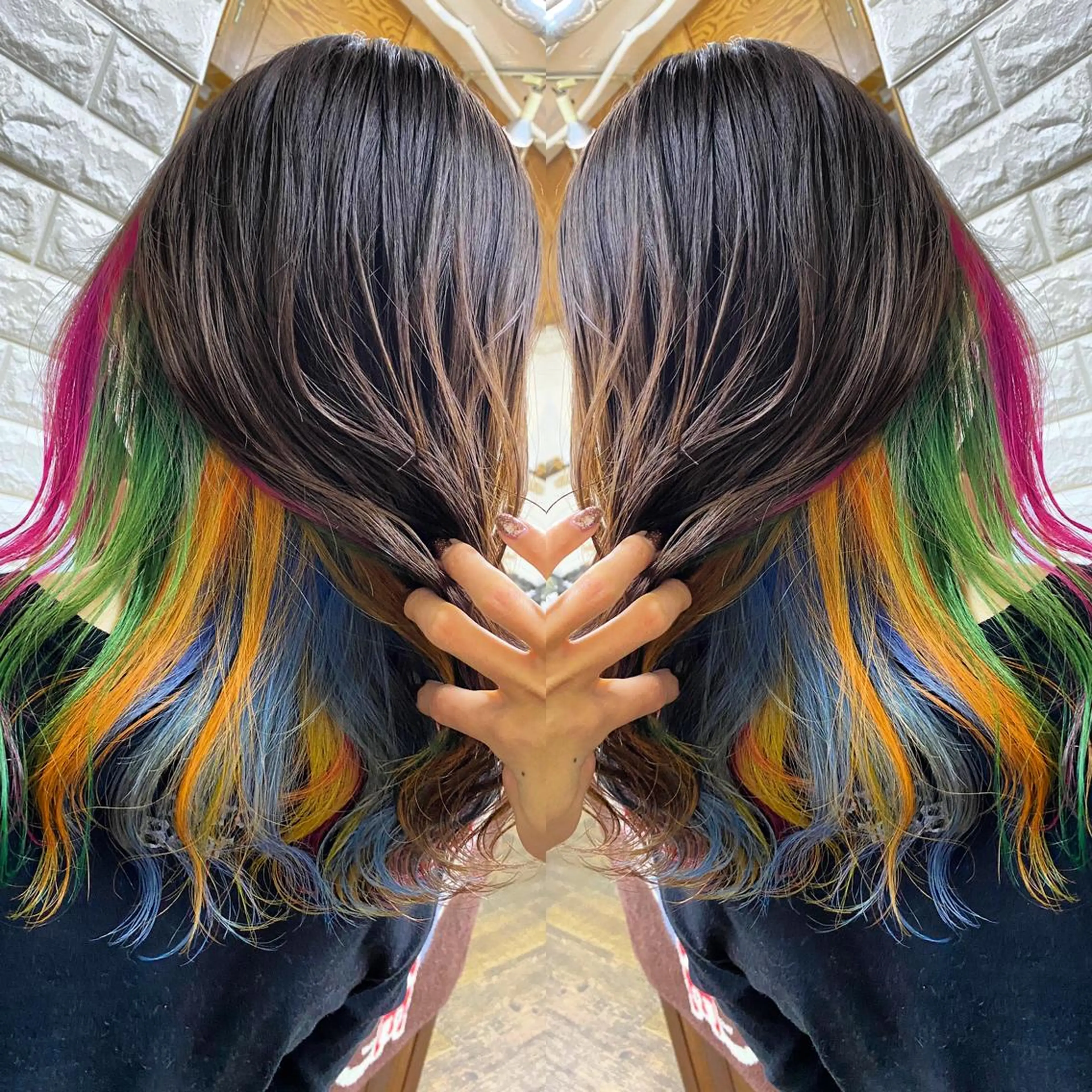 セミロング カラー インナーカラー IwAsh大和駅前店所属・IwAsh大和駅前店 河野亜里香のヘアスタイル