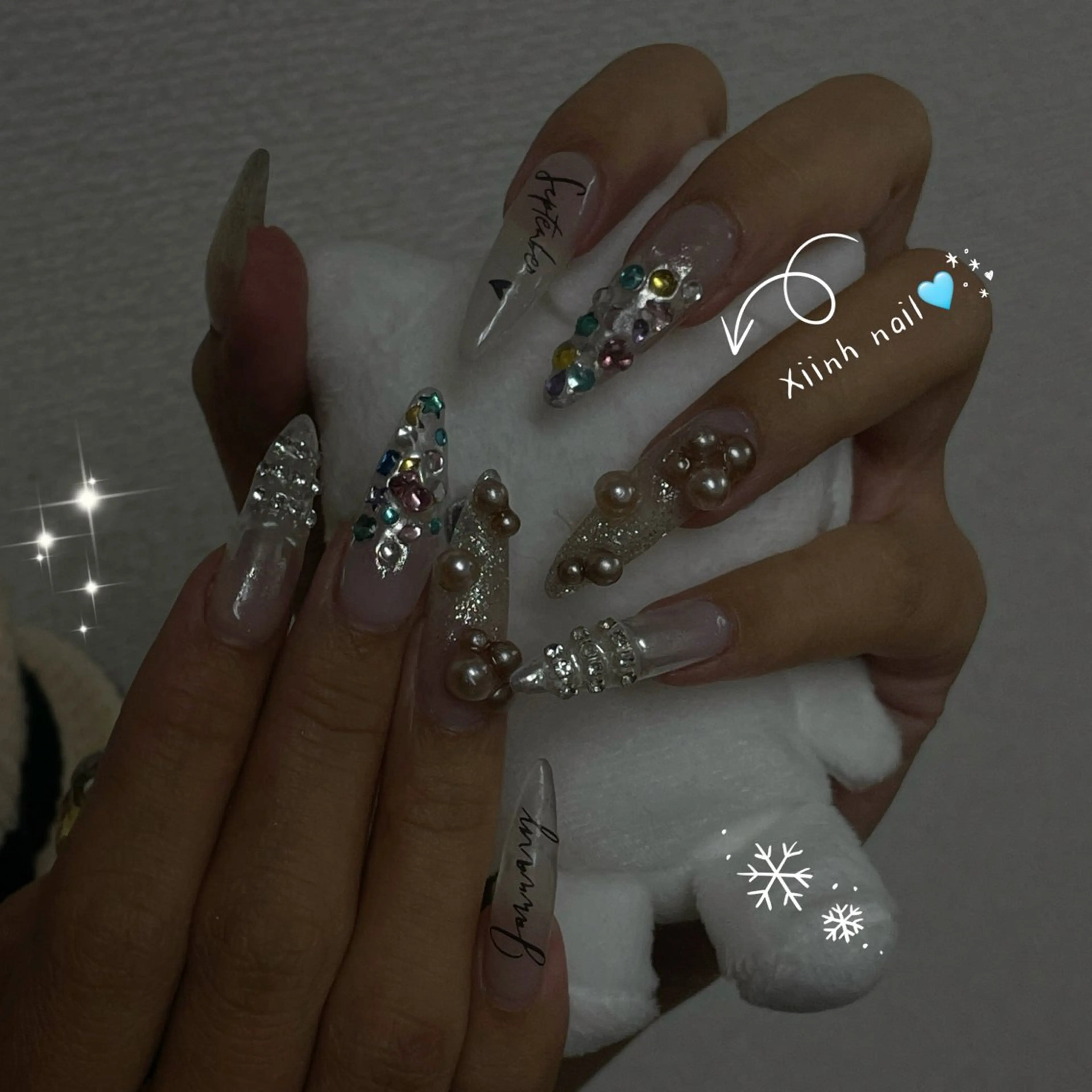 ネイル ブラウン チークネイル 桜ネイル 長さ出し フットネイル ハンドネイル XIINH NAIL SALONのネイルデザイン