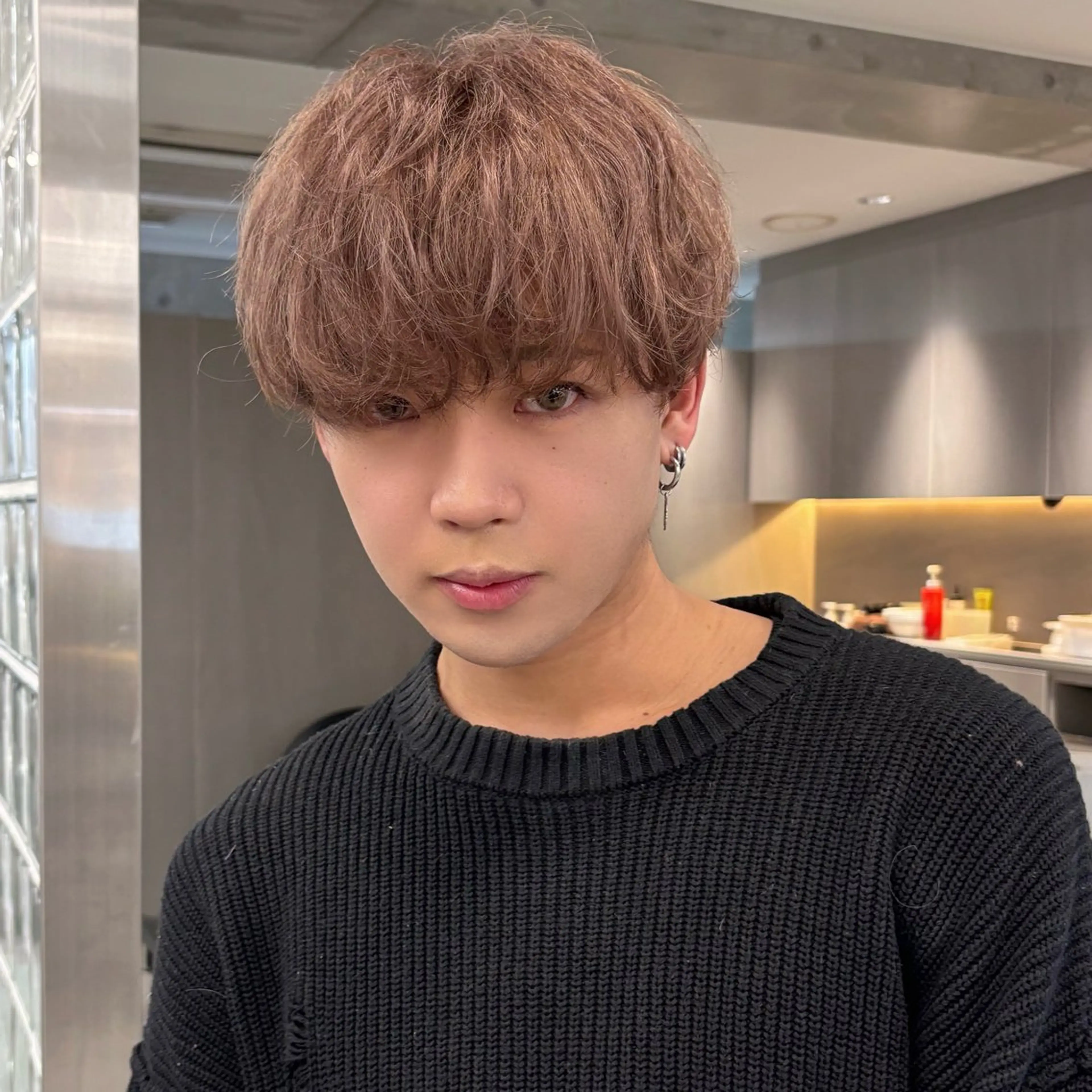 カラー メンズ ヘアカラー ミルクティーベージュ /sara💛のヘアスタイル