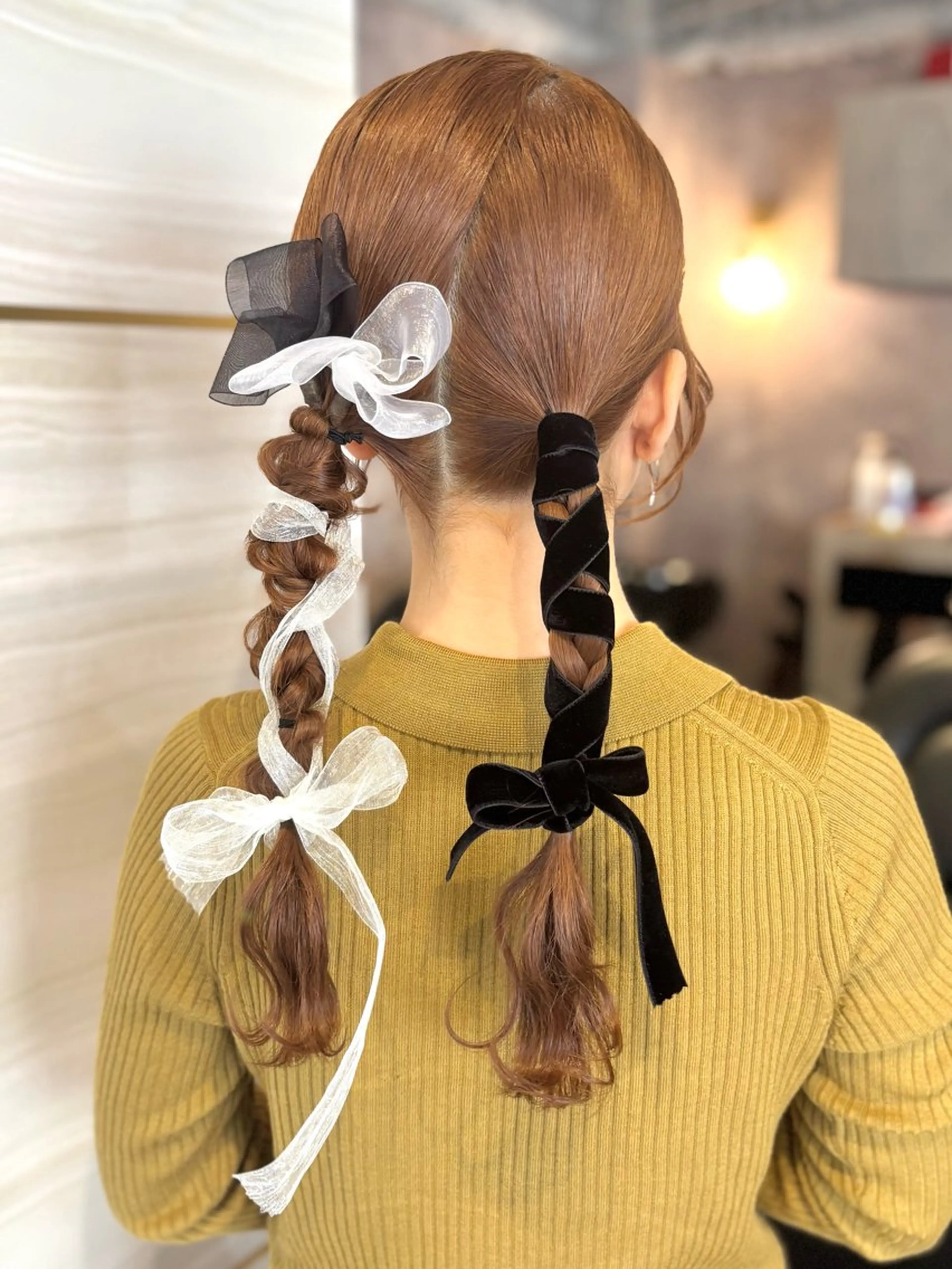 セミロング ヘアアレンジ ヘアセット 💘Kurea💘 艶髪/韓国/暗髪のヘアスタイル