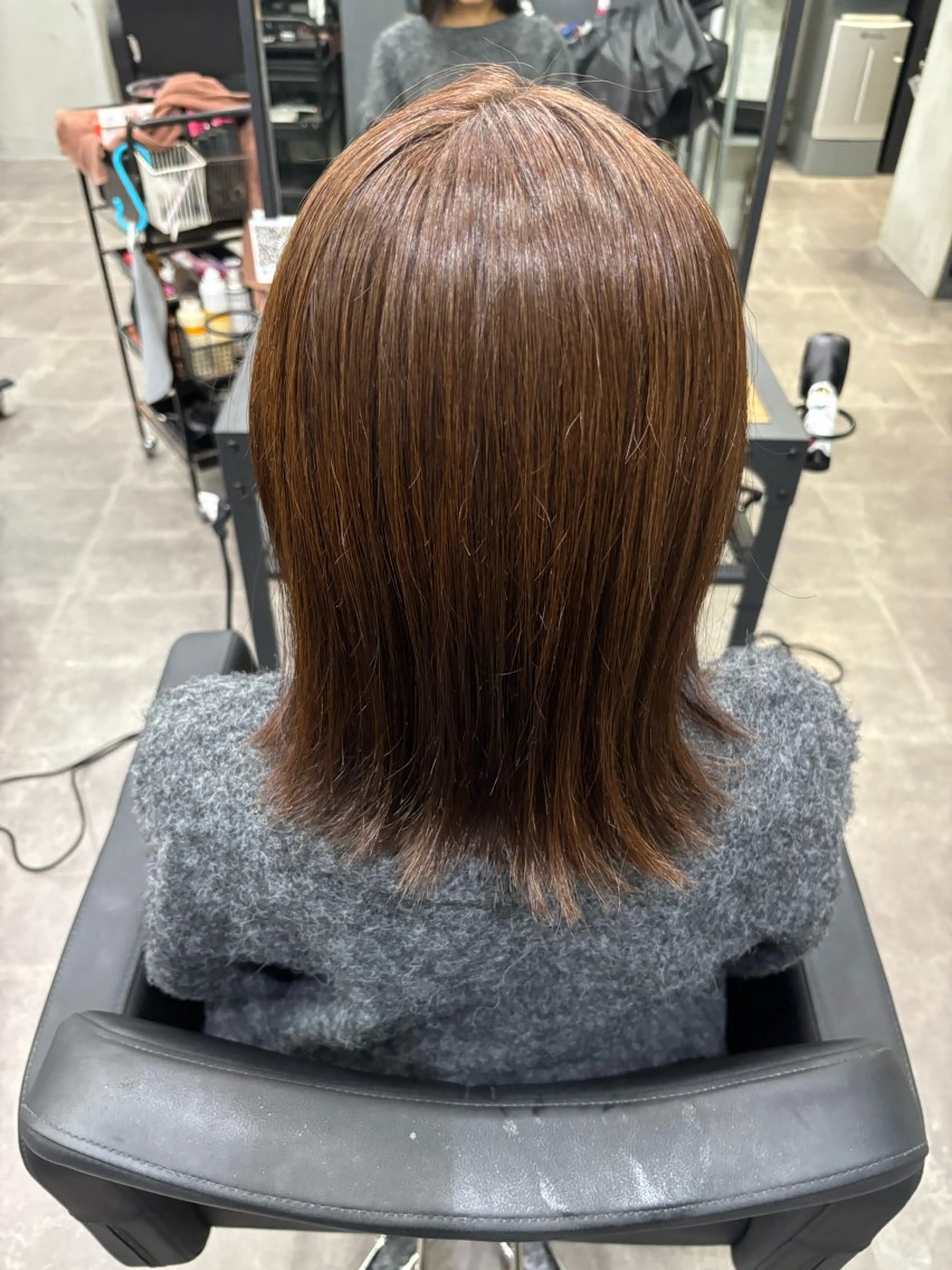 ミディアム カラー ブラウンカラー ヘアカラー トリートメント ヘアセット Cecil hair所属・yui/パーマ/ メンズカットのヘアスタイル