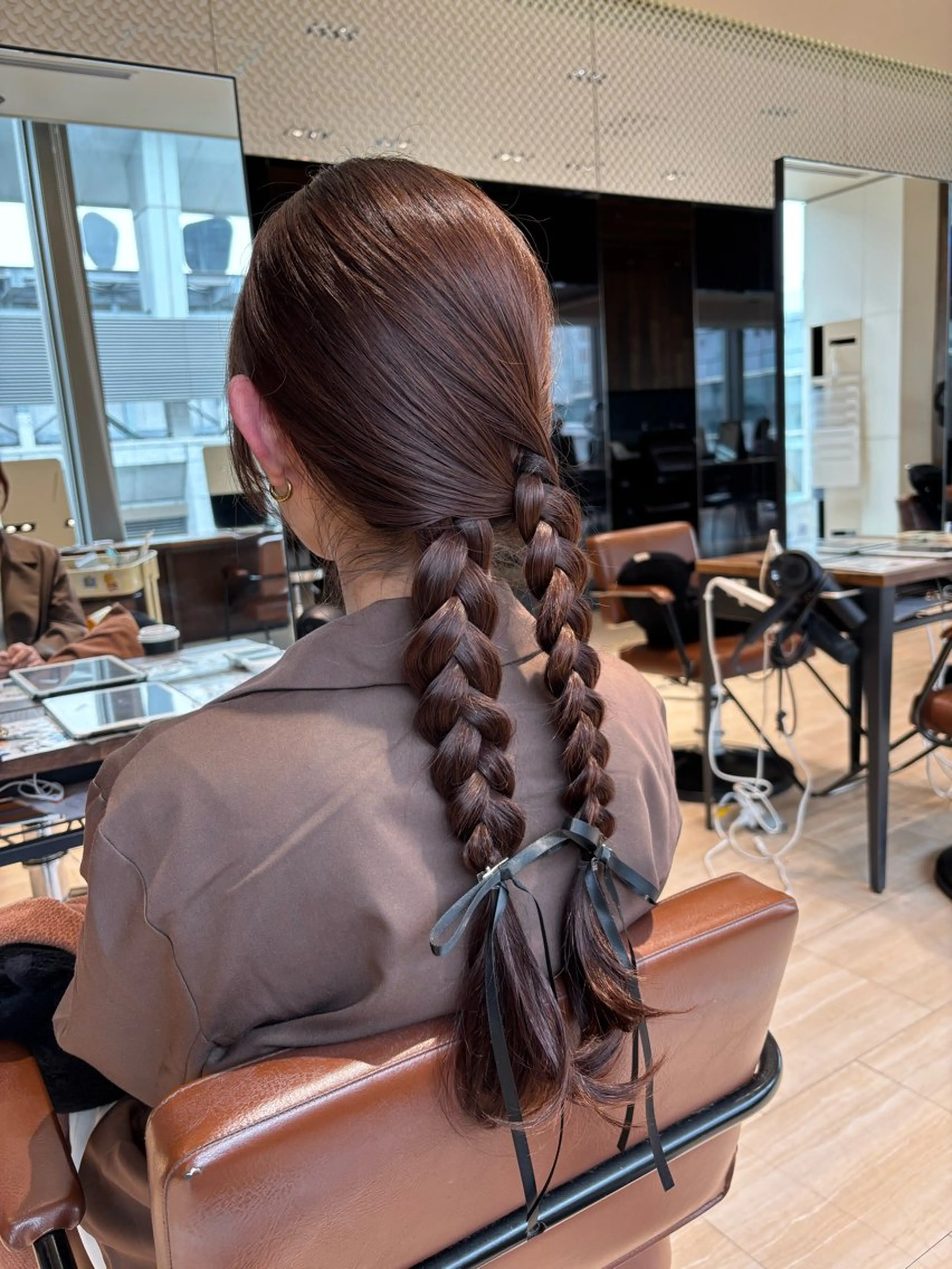 ロング ヘアアレンジ 三つ編み ヘアセット 穂積 未優のヘアスタイル