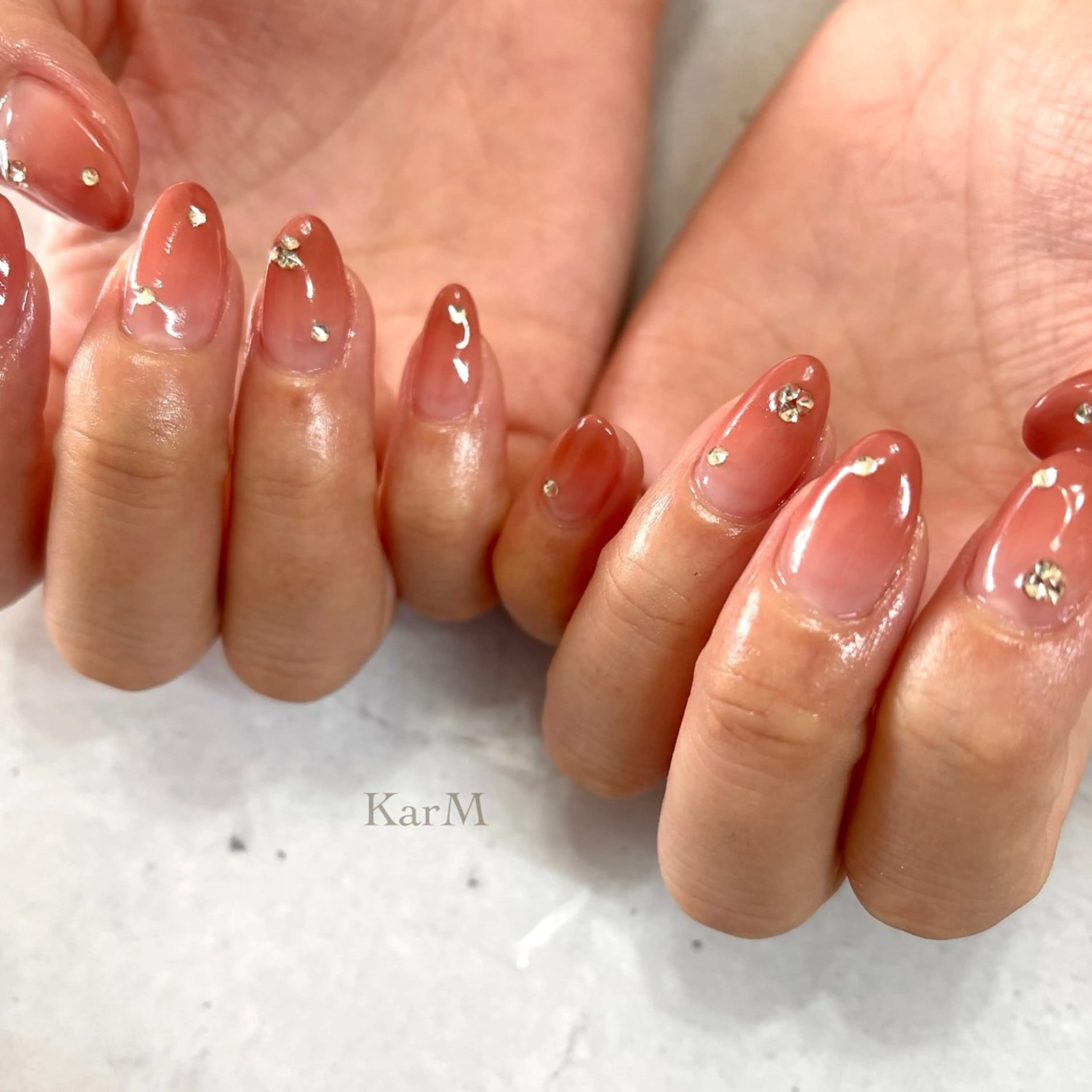 ネイル オーロラネイル チークネイル フラッシュネイル フレンチネイル グラデーション ハンドネイル ogino karinのネイルデザイン