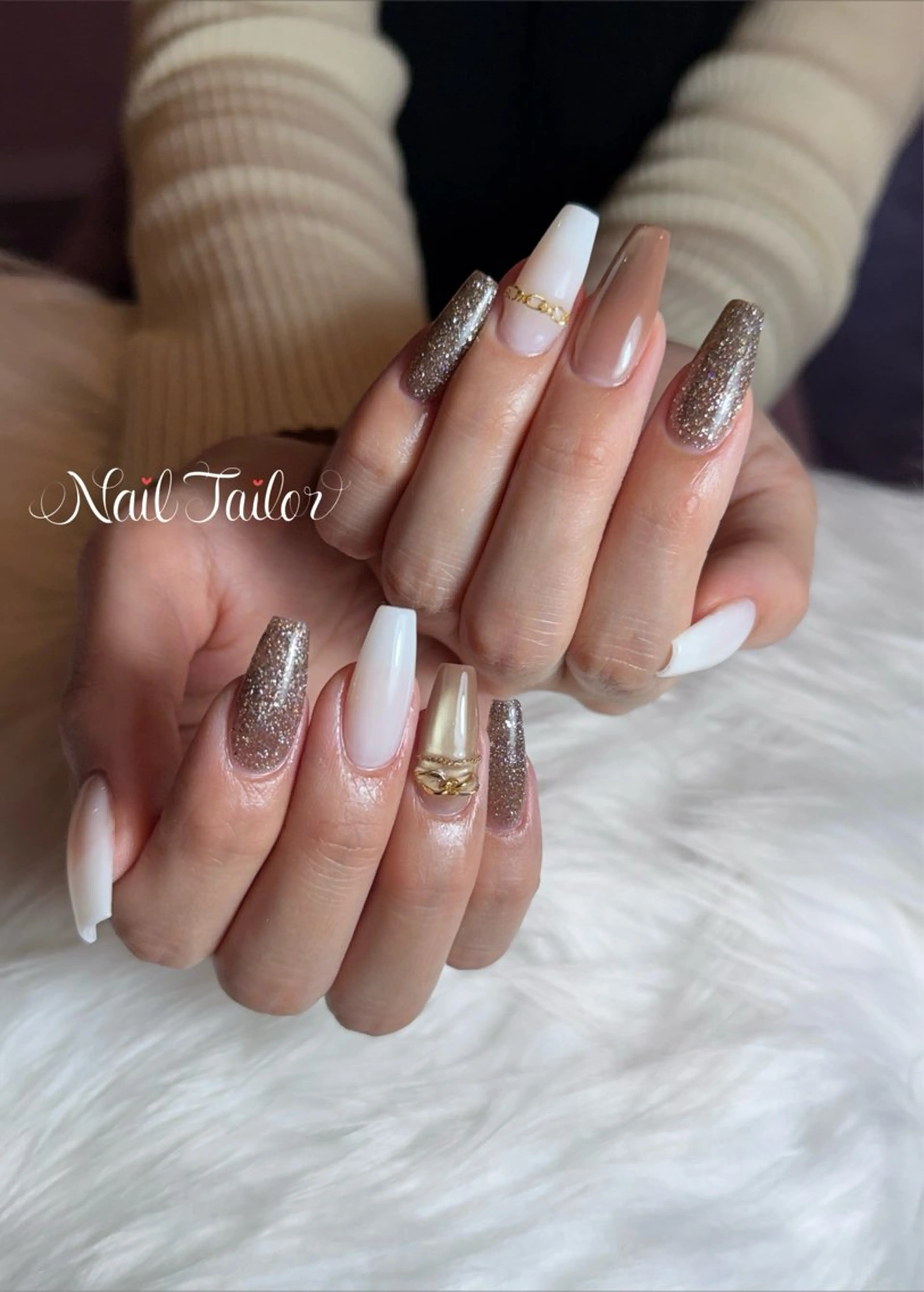 ネイル 長さ出し フラッシュネイル ロングネイル マグネットネイル ハンドネイル 〜Nail Tailor〜　ネイルテイラー所属・NailTailor ネイルテイラーのネイルデザイン