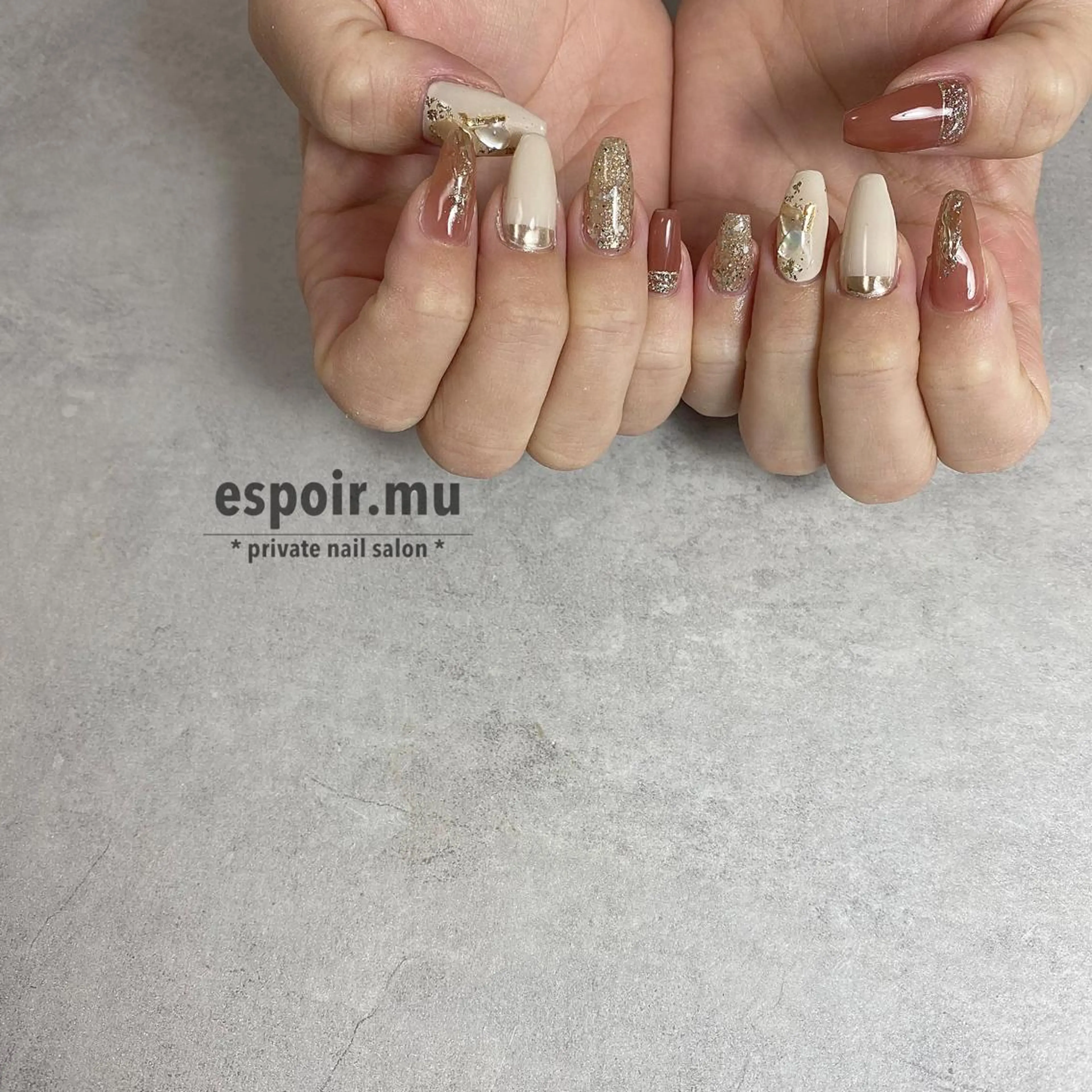 ロング ネイル espoir. muのネイルデザイン