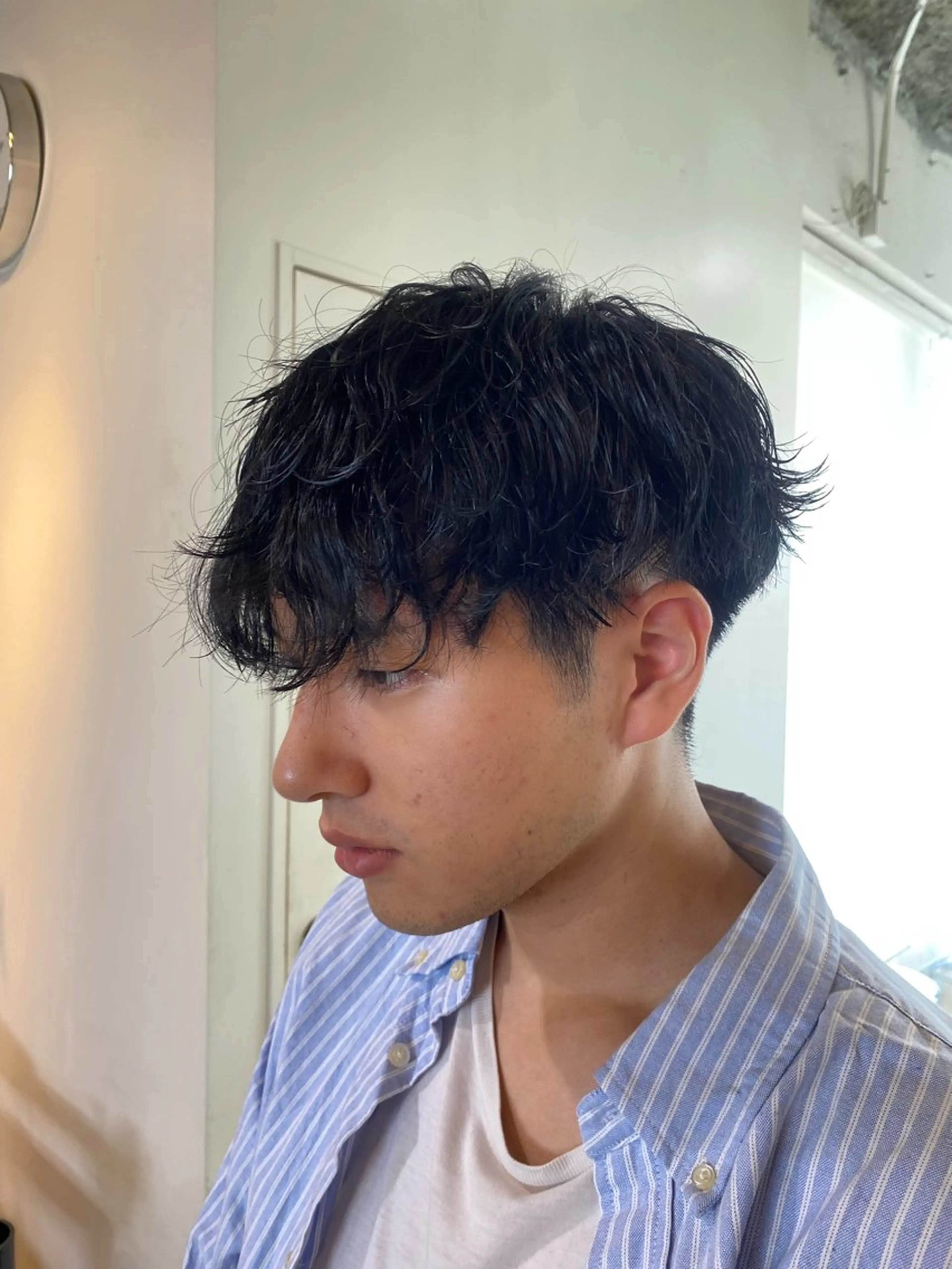ショート パーマ メンズ カット パーマ トリートメント レイヤーボブ/ 艶カラー/サナ🌼のヘアスタイル