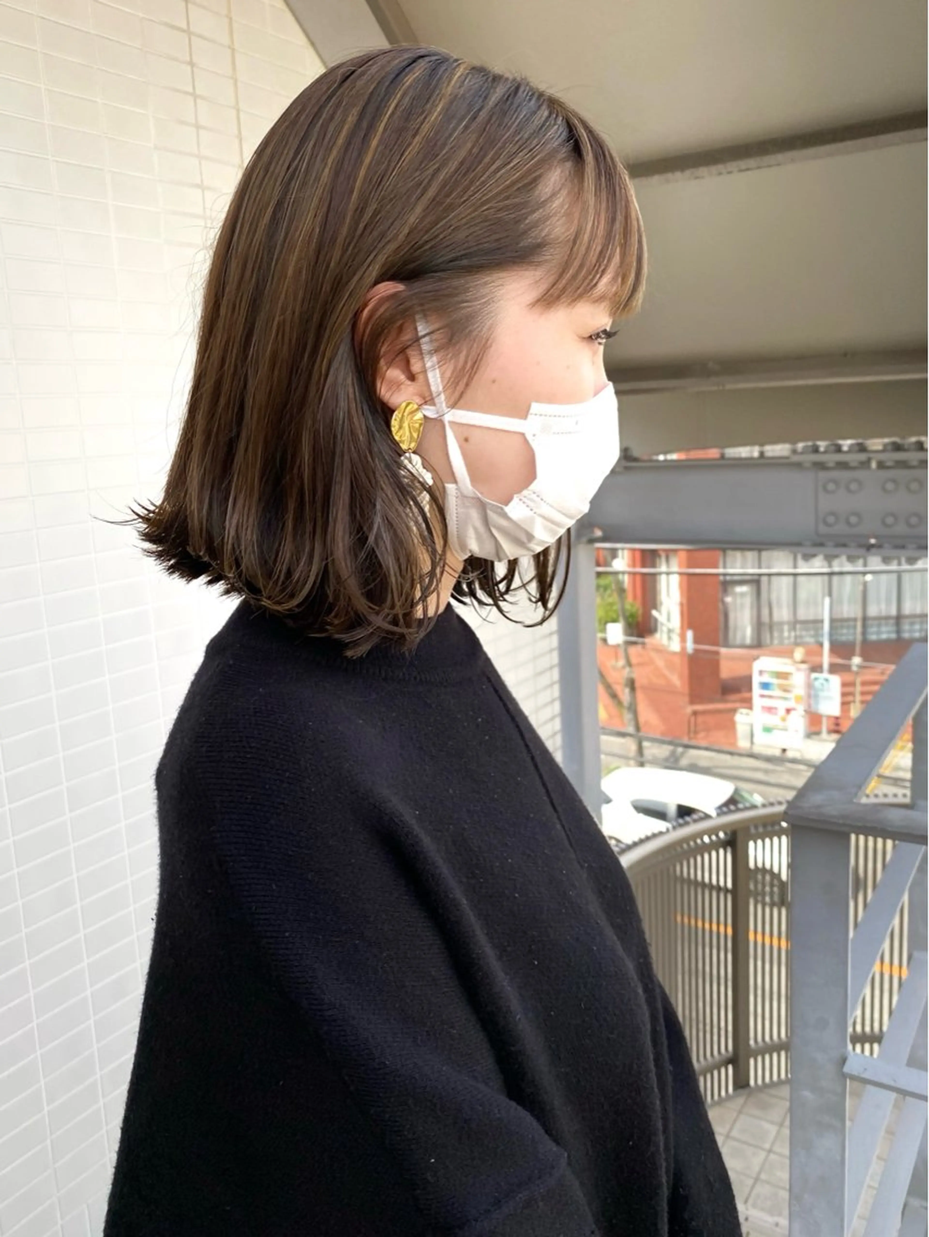 ミディアム カラー 溝曽路 優衣のヘアスタイル