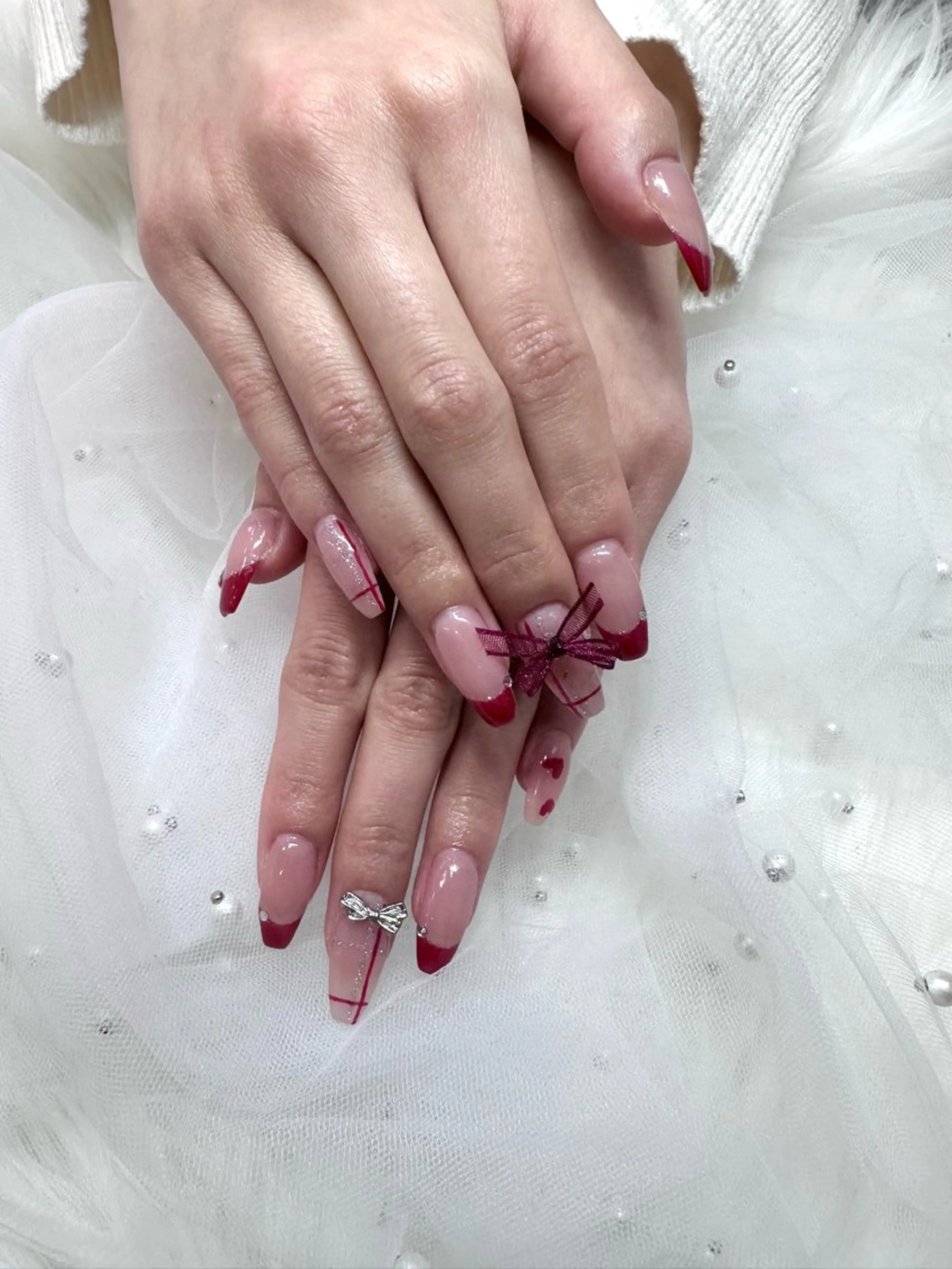 ネイル フレンチネイル ロングネイル スカルプネイル ワンホンネイル beautysalon,icy所属・矢野 愛璃のネイルデザイン