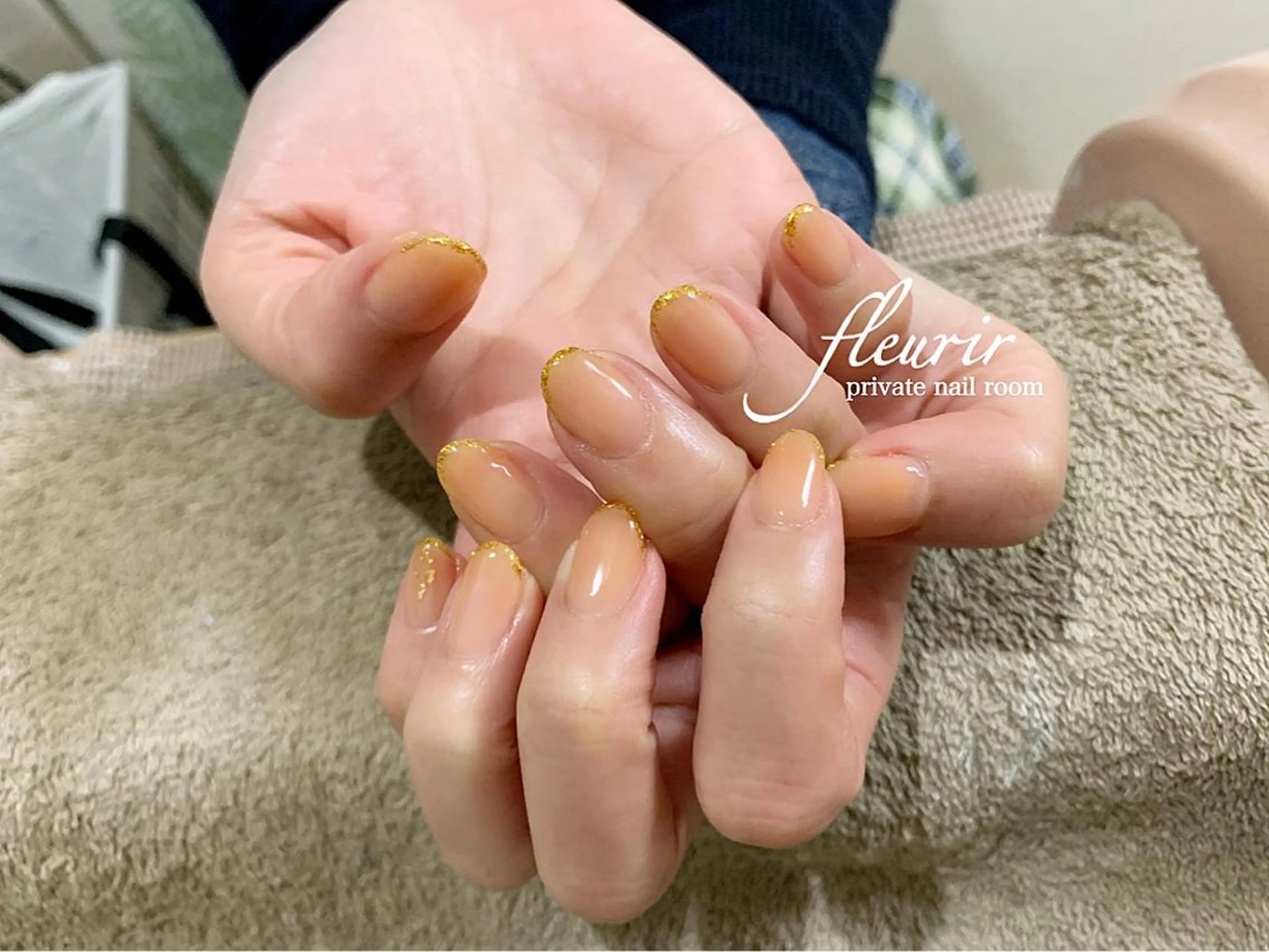 ネイル ラメ(グリッター) ワンカラーネイル フルリール 【プライベートサロンのネイルデザイン