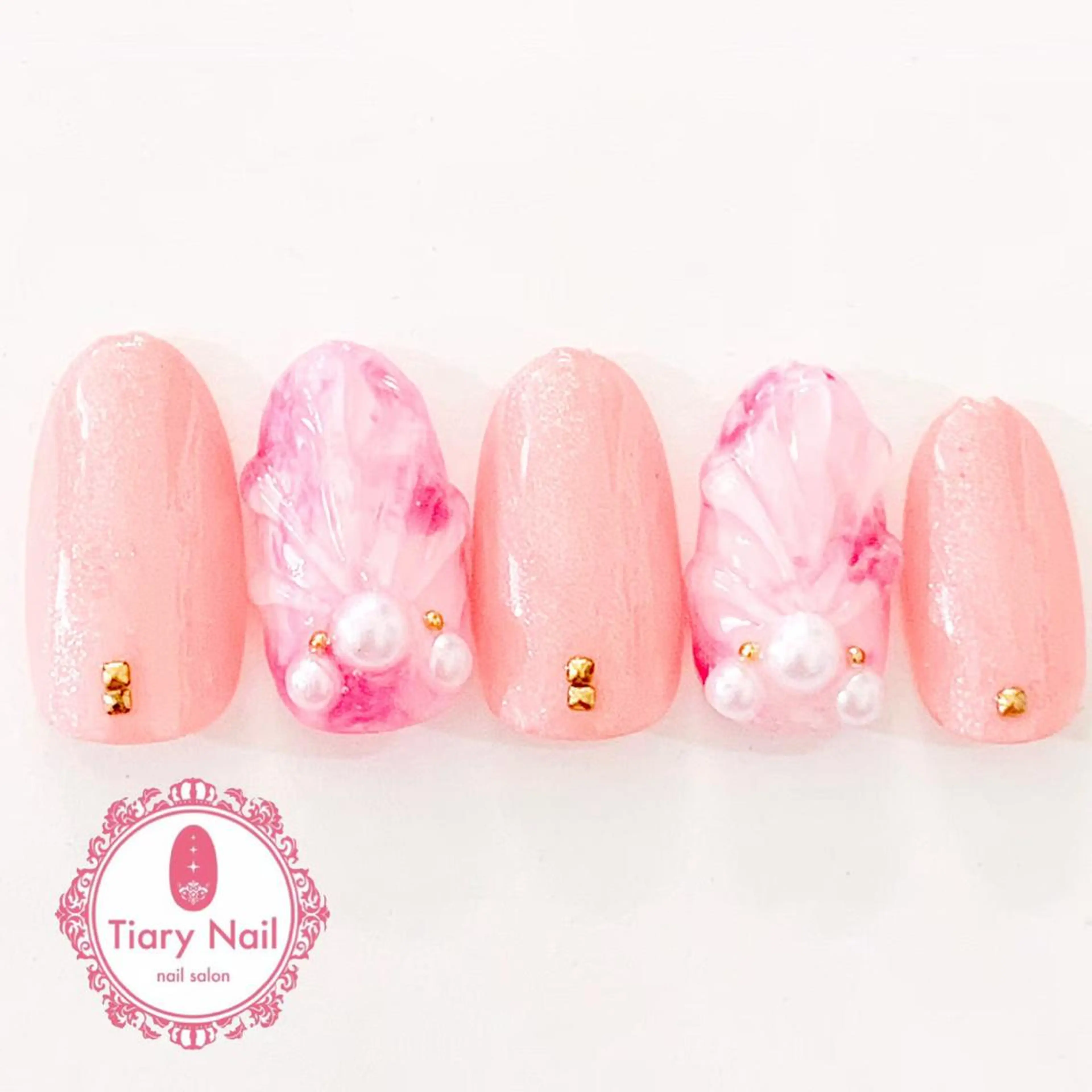 ネイル 桜ネイル 長さ出し オフィスネイル スカルプネイル シンプルネイル 💗🪽Tiary Nail🪽💗のネイルデザイン