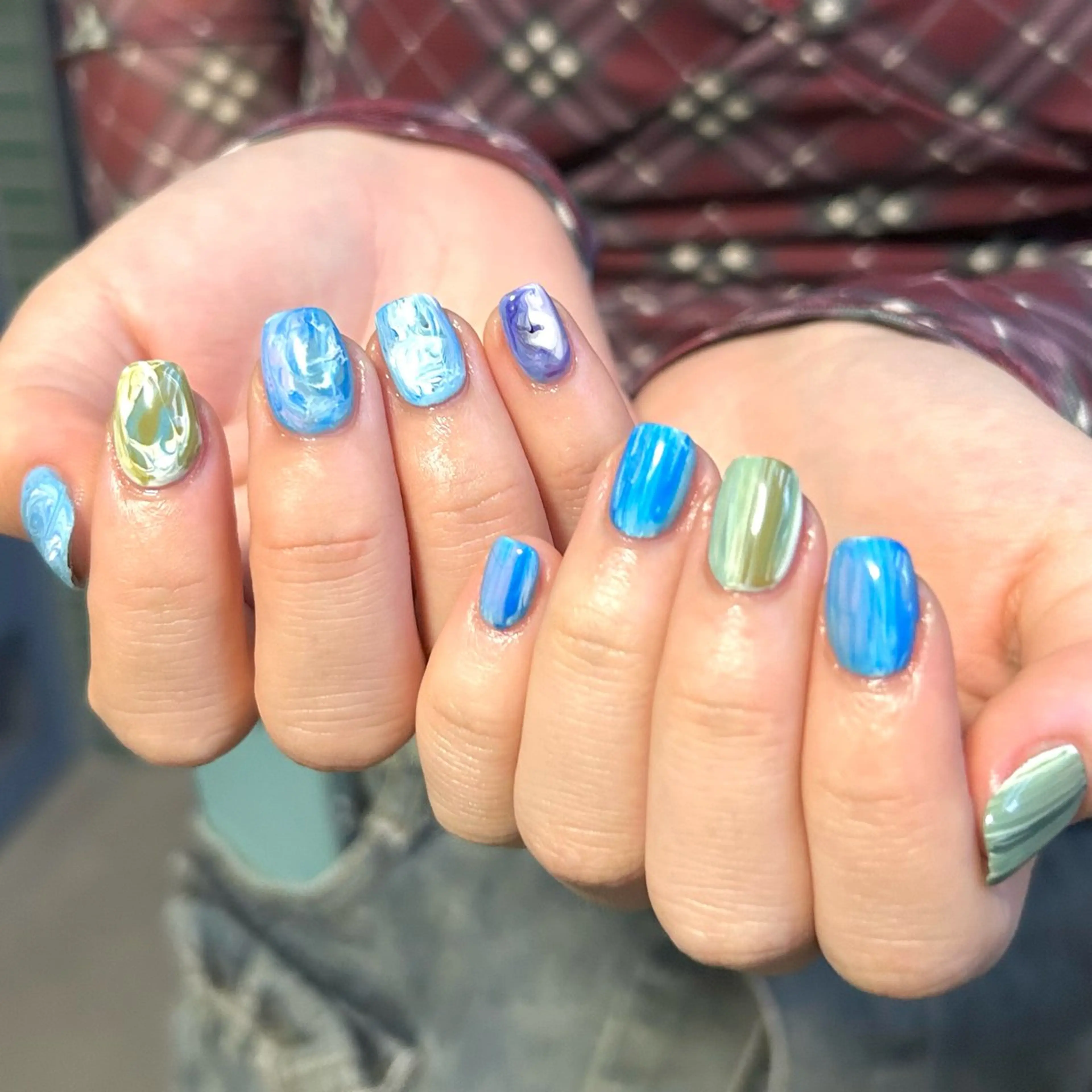 ネイル ブルー shine'an fuka🌿🫧のネイルデザイン