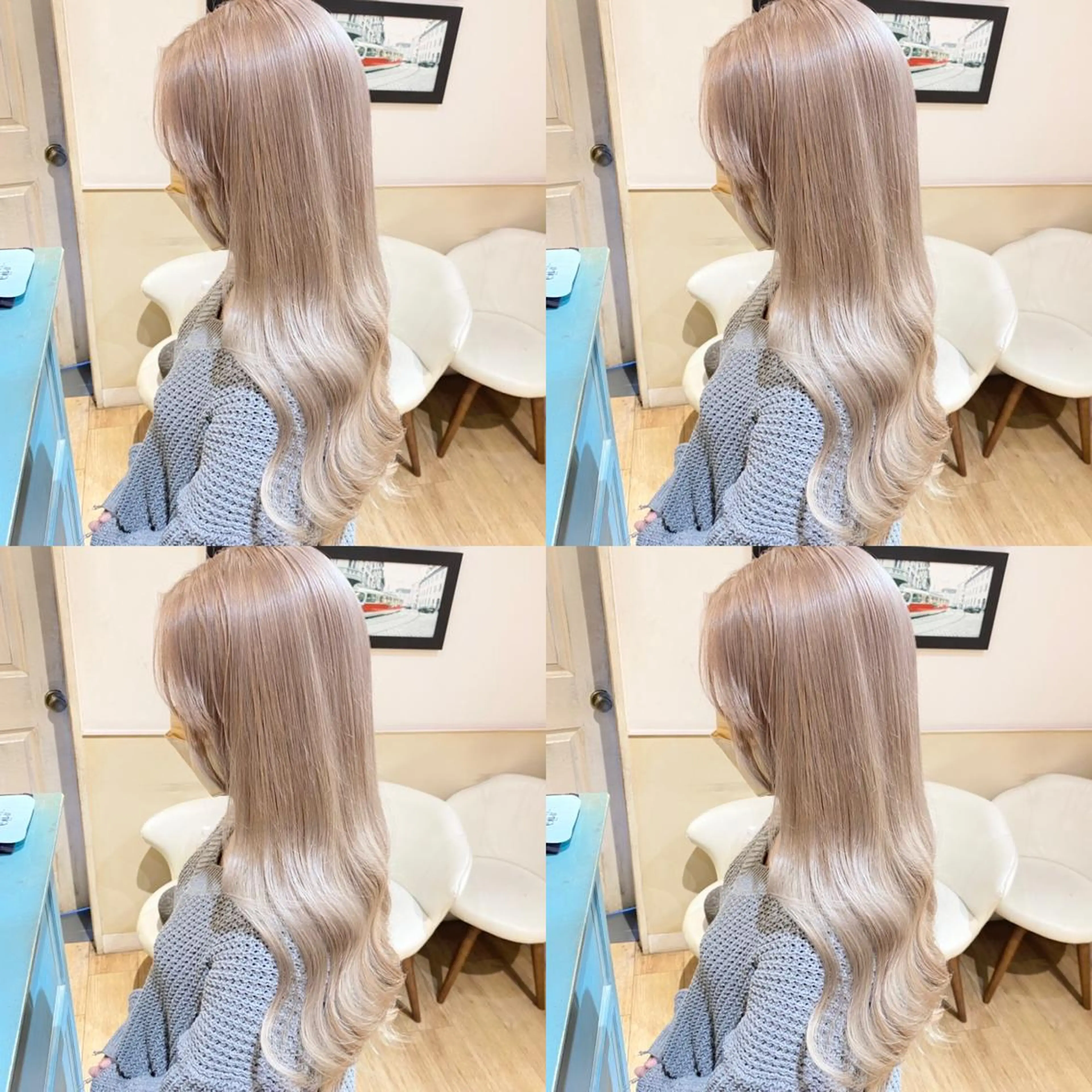 セミロング カラー ベージュカラー ブリーチ ハイライトカラー ハイトーンカラー イルミナカラー カット ヘアカラー トリートメント ご予約 宜しくお願いします！のヘアスタイル