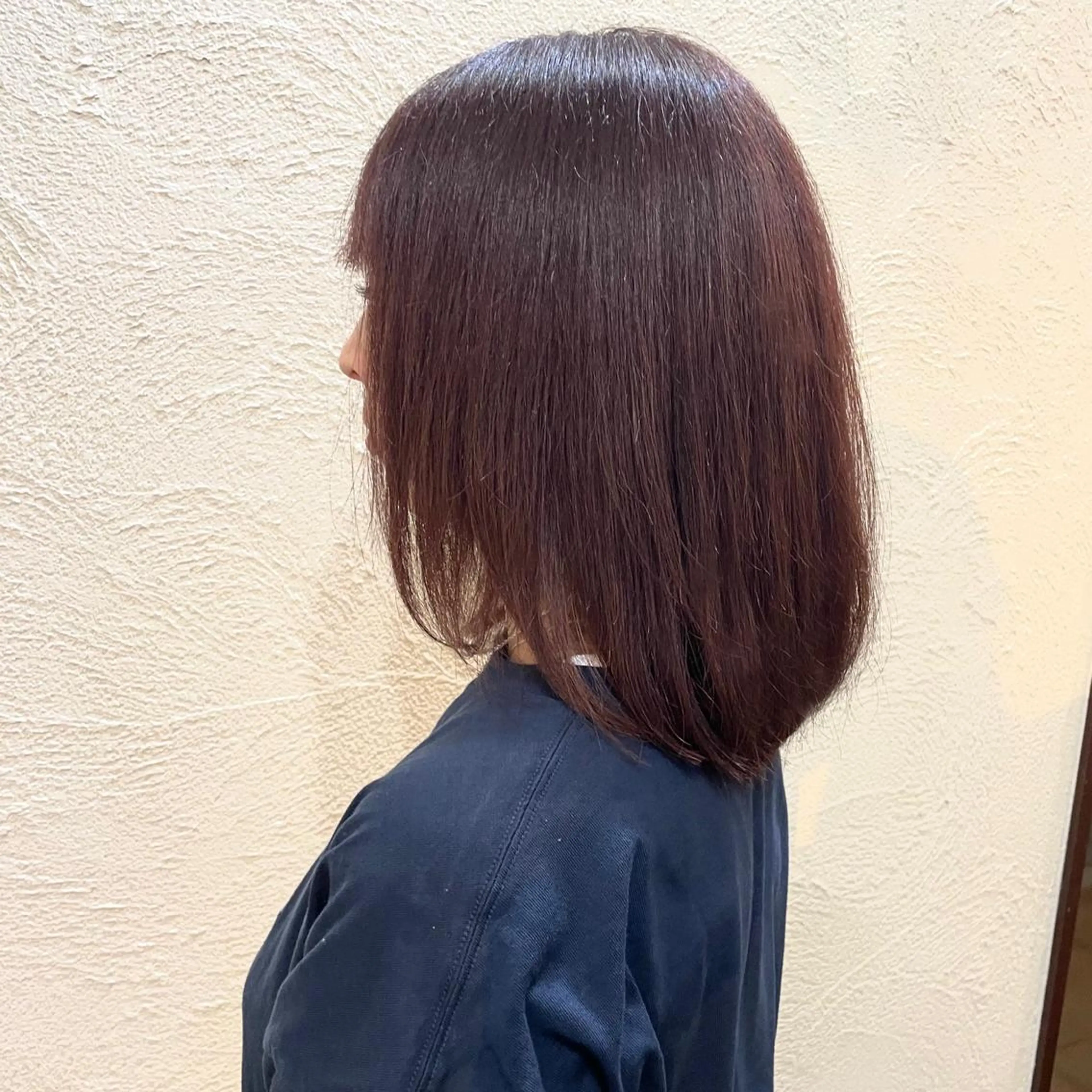 ミディアム カラー ピンクカラー ピンクパープル パープルカラー hair room nico所属・箱守 さやかのヘアスタイル