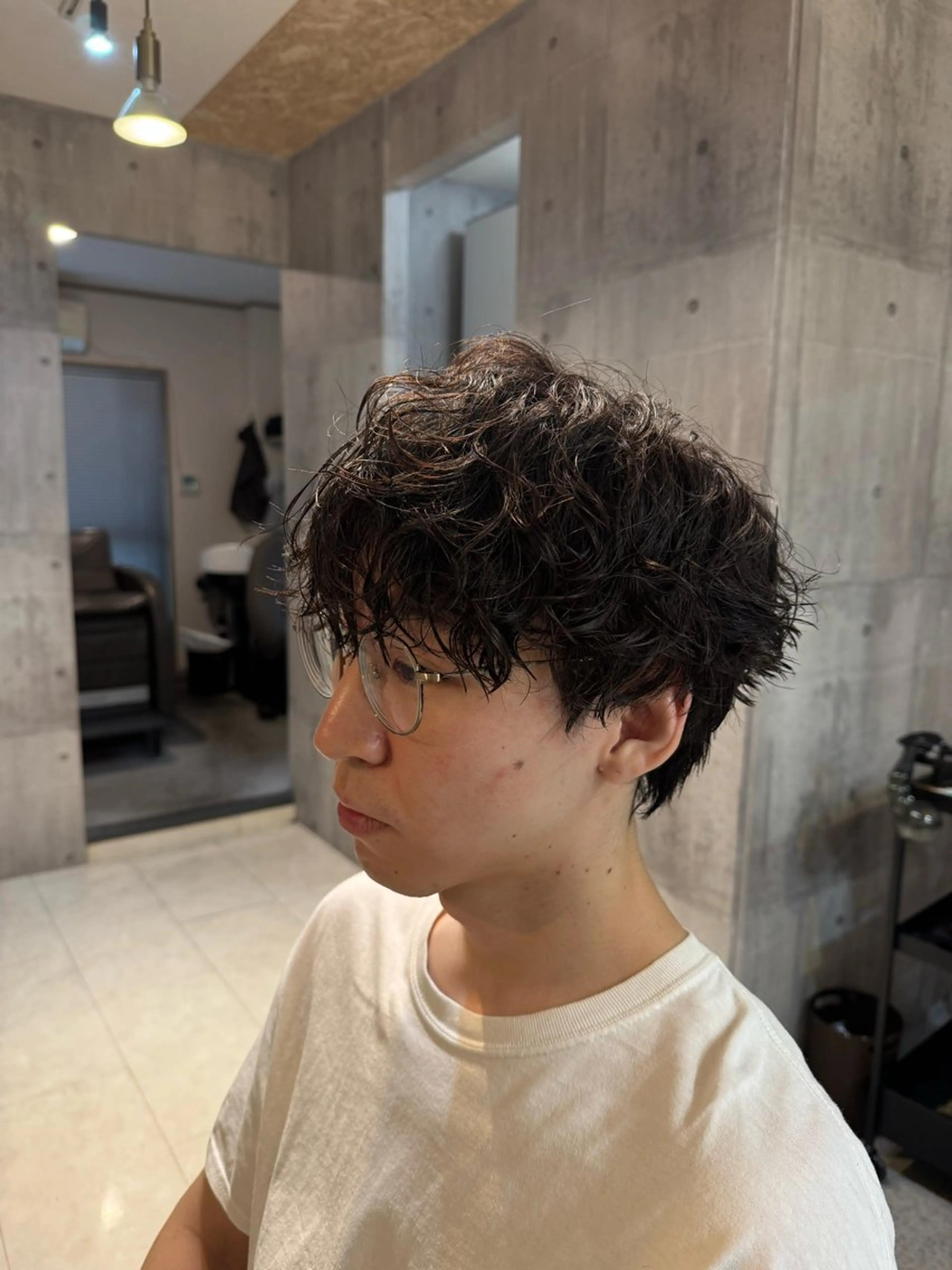 ショート パーマ メンズ カット パーマ 坂井 琉生のヘアスタイル