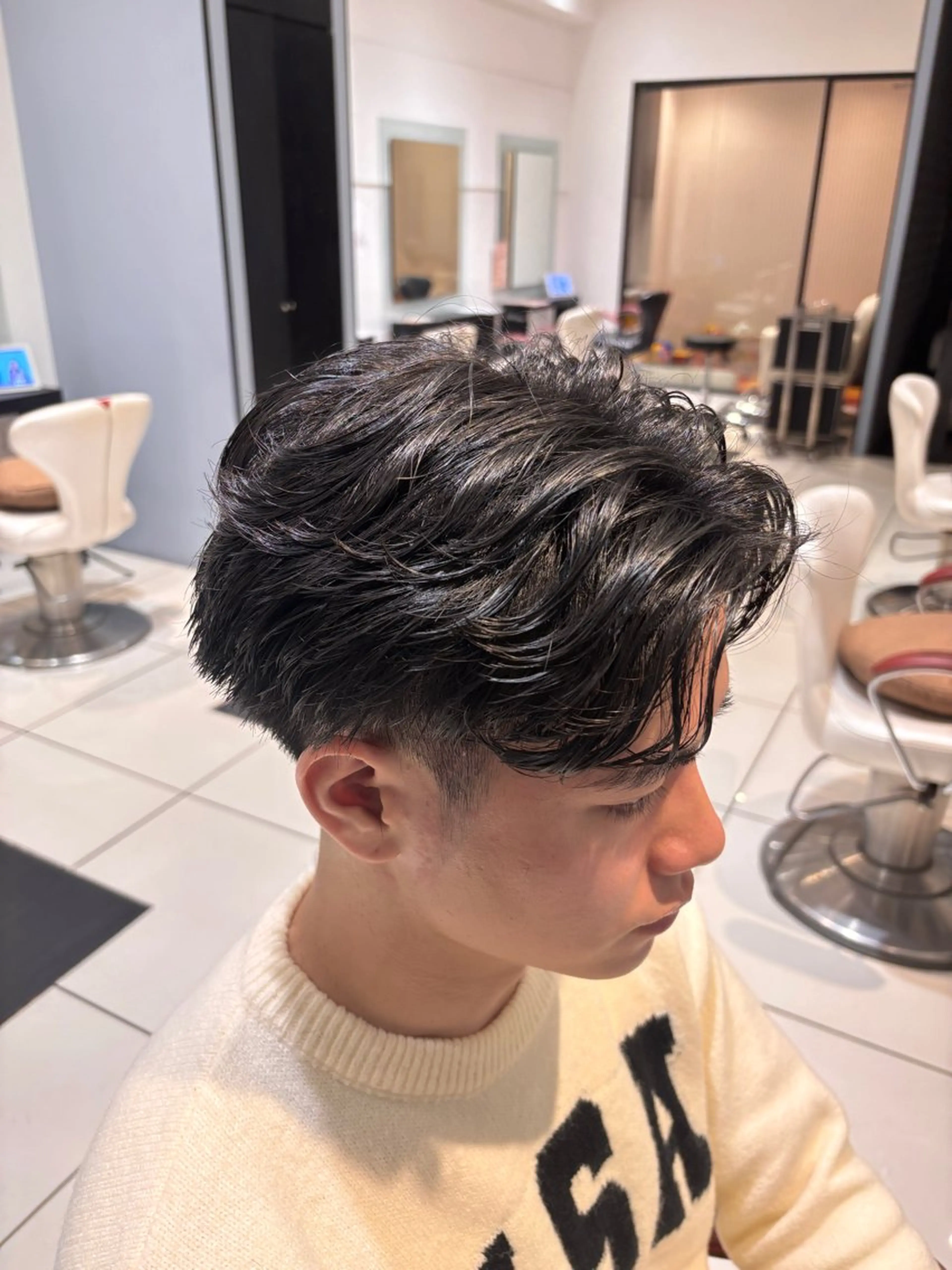 パーマ メンズ フェザーパーマ メンズパーマ ニュアンスパーマ カット パーマ 🫧ショート/ボブ ✄﻿mana🫧のヘアスタイル