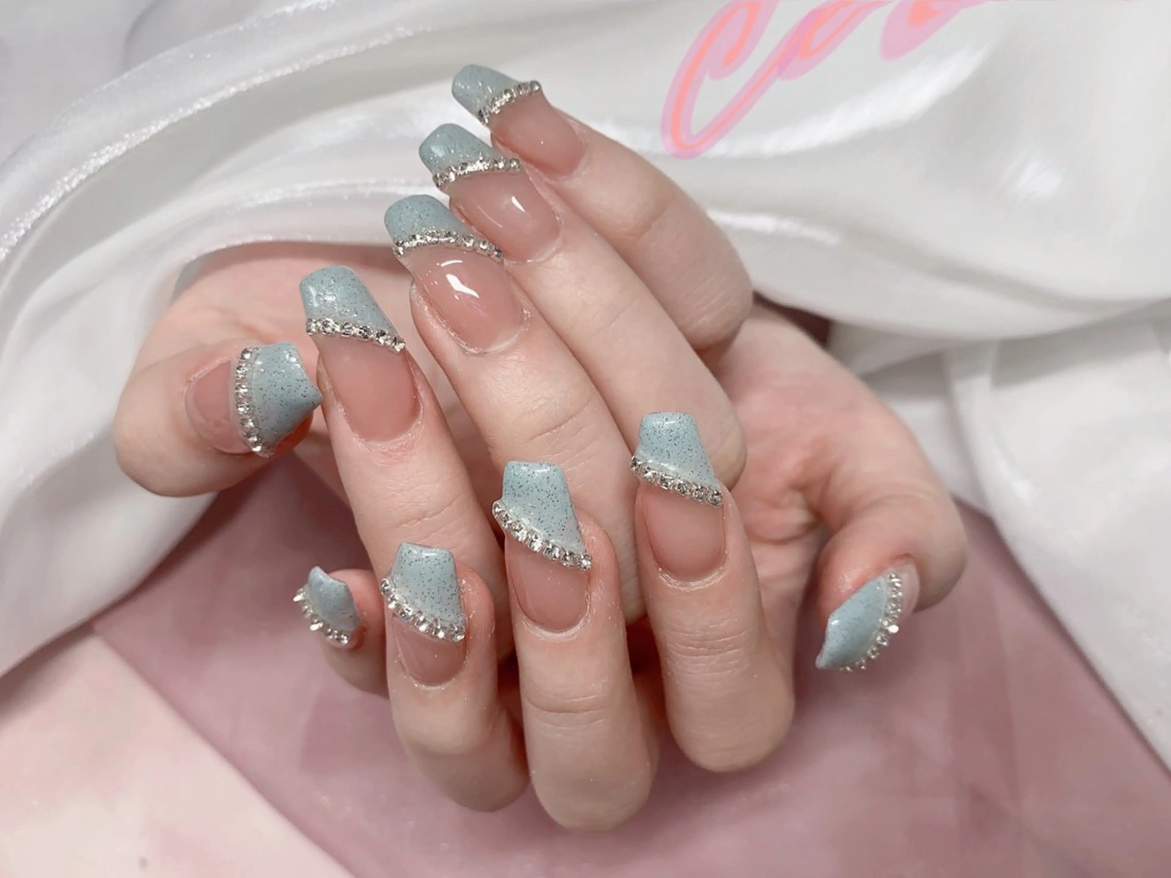 ネイル 長さ出し ジェルネイル キラキラネイル 大理石ネイル(マーブル) ニュアンスネイル Morpho nailのネイルデザイン