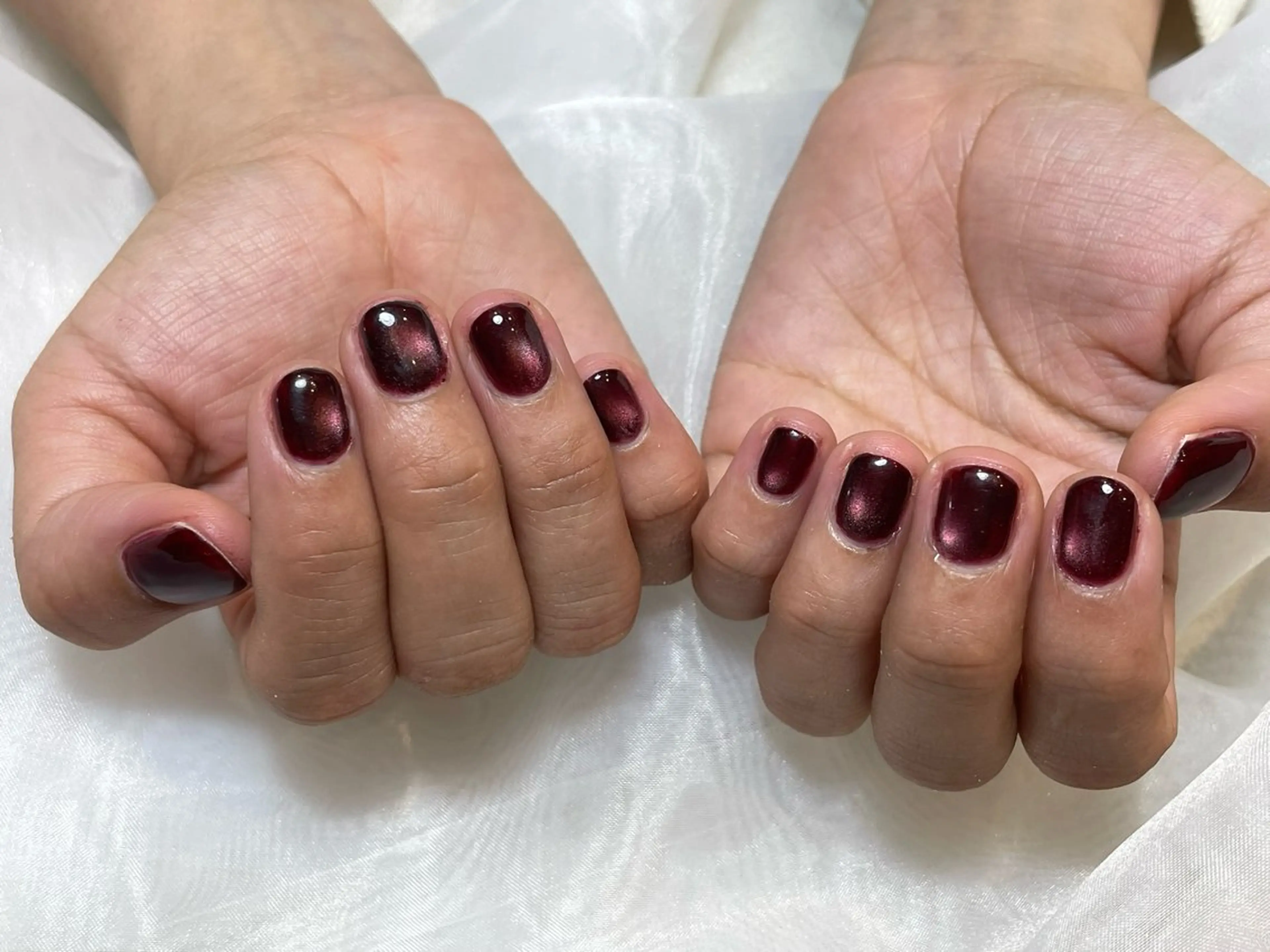 ネイル ロングネイル マグネットネイル マグネットワンカラー ワンカラーネイル スカルプネイル Ouna NAIL haruのネイルデザイン