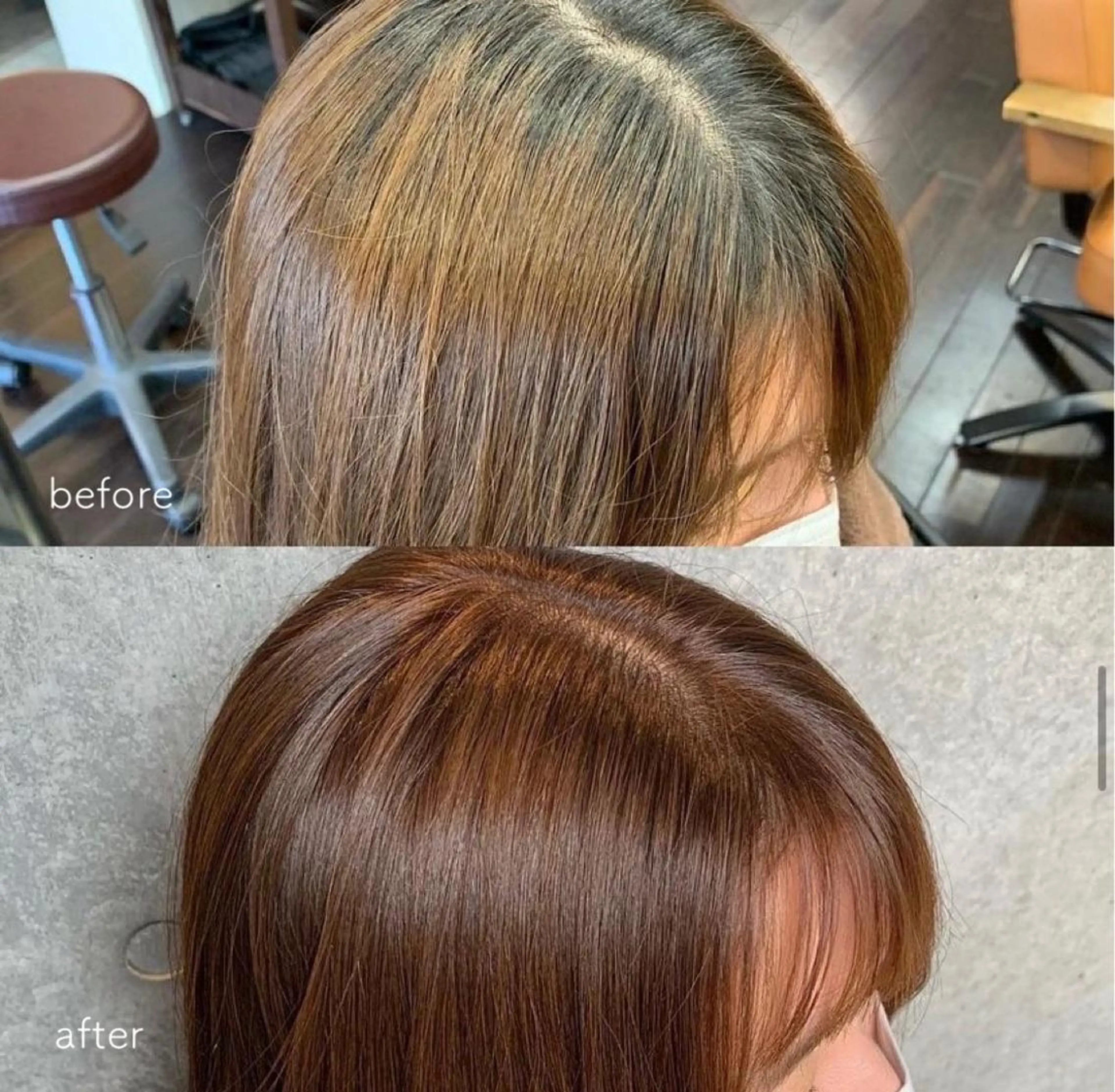 セミロング 土田かほ/本日🈳 透明感カラー🍃のヘアスタイル