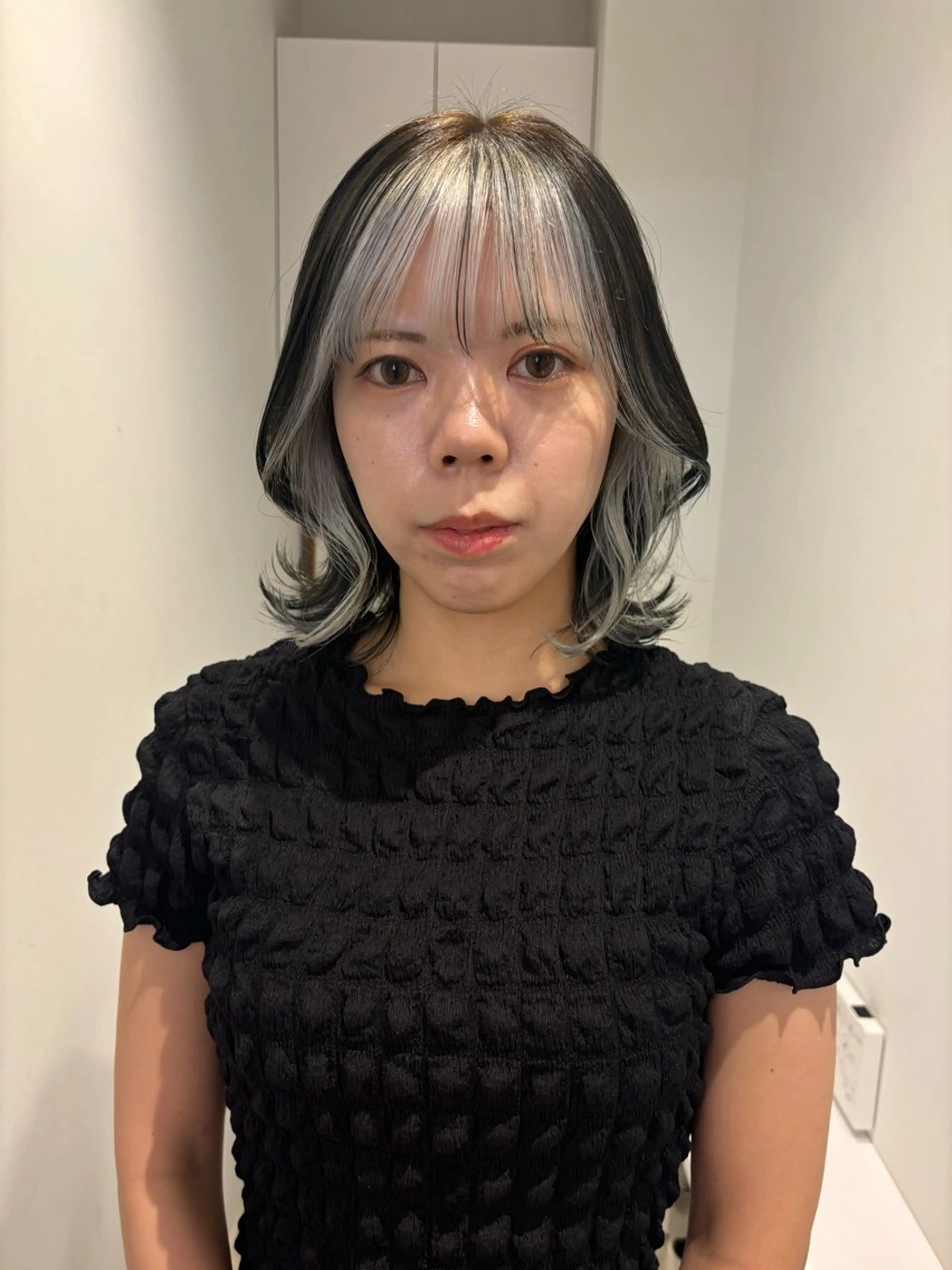 ミディアム リン🔔ボブ cut ベージュカラー🤎のヘアスタイル