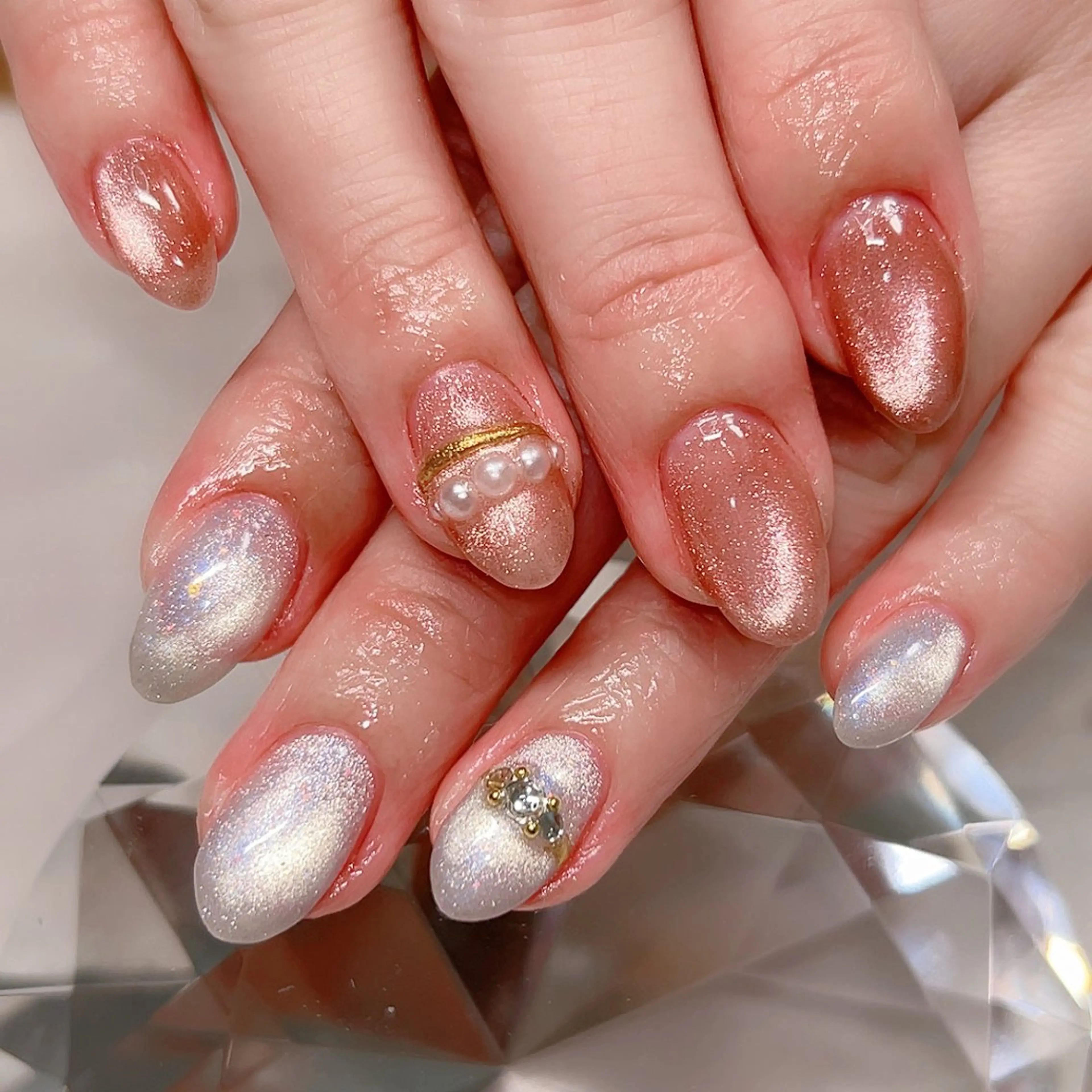 ネイル マグネットネイル ミラーネイル ハンドネイル Cute Tips nailのネイルデザイン