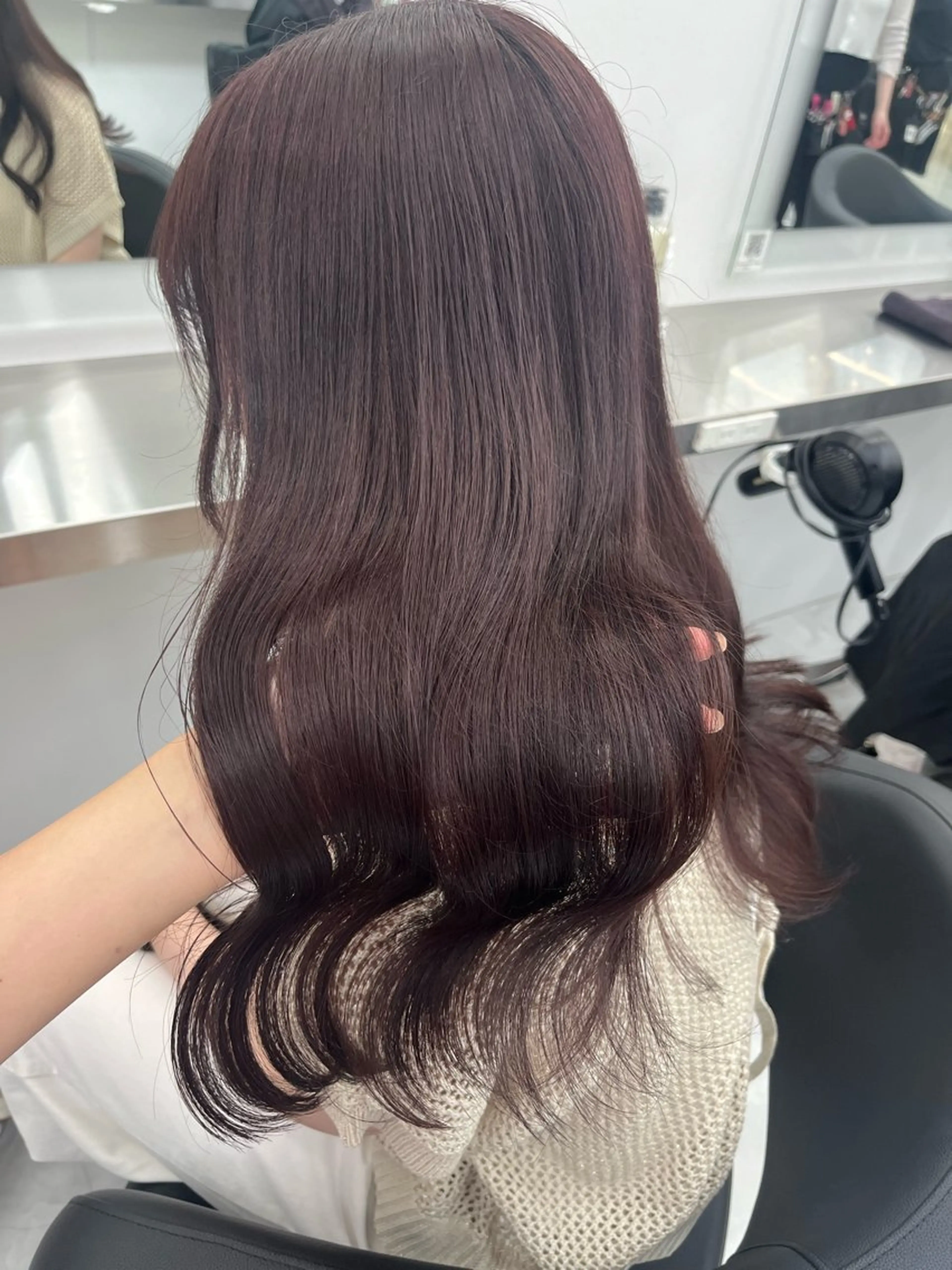 ロング カット ヘアカラー トリートメント ヘアセット 💗韓国暖色ヘア NO.1💗🪽のヘアスタイル