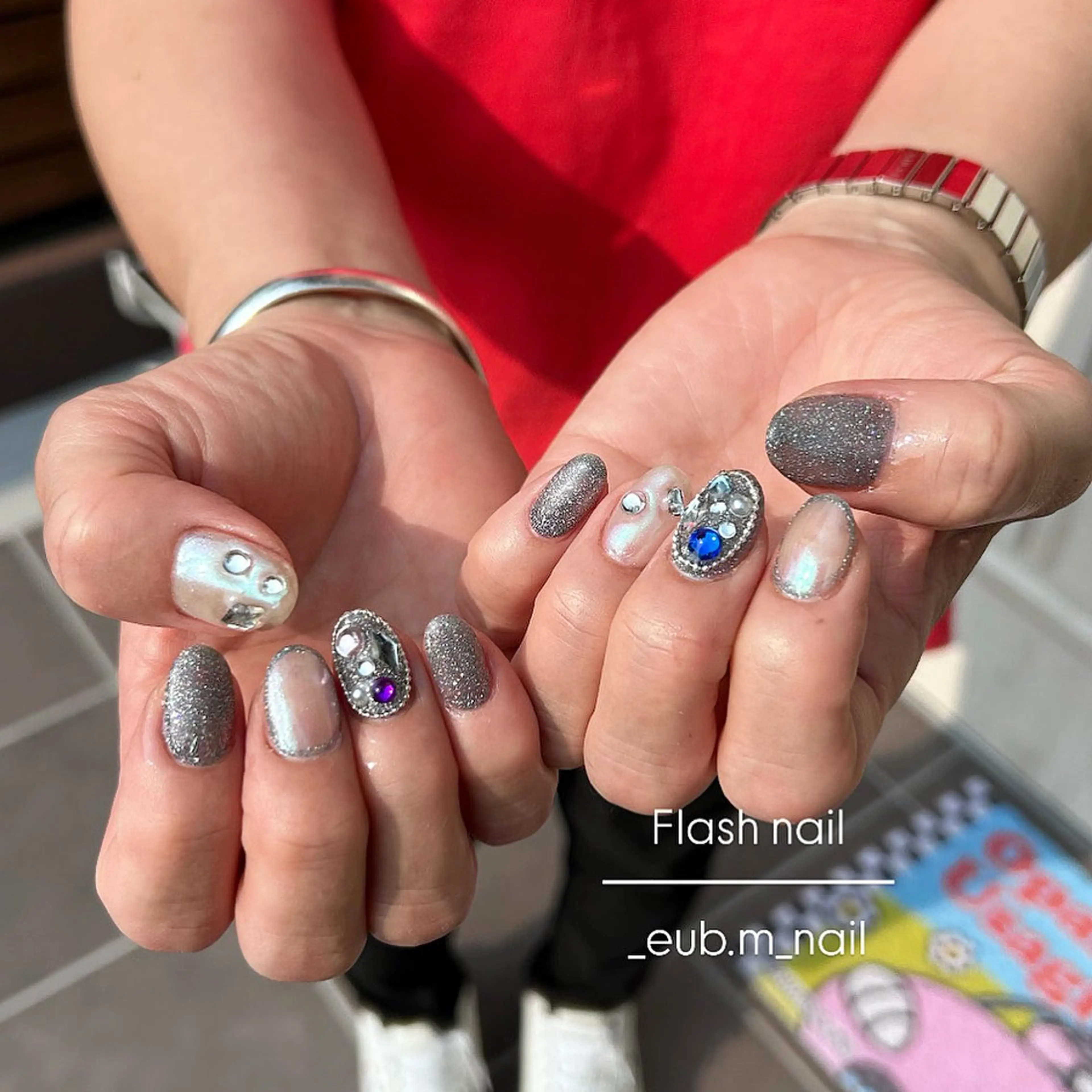 ネイル 夏ネイル ハンドネイル 深夜ネイルサロン eub.m_nailのネイルデザイン