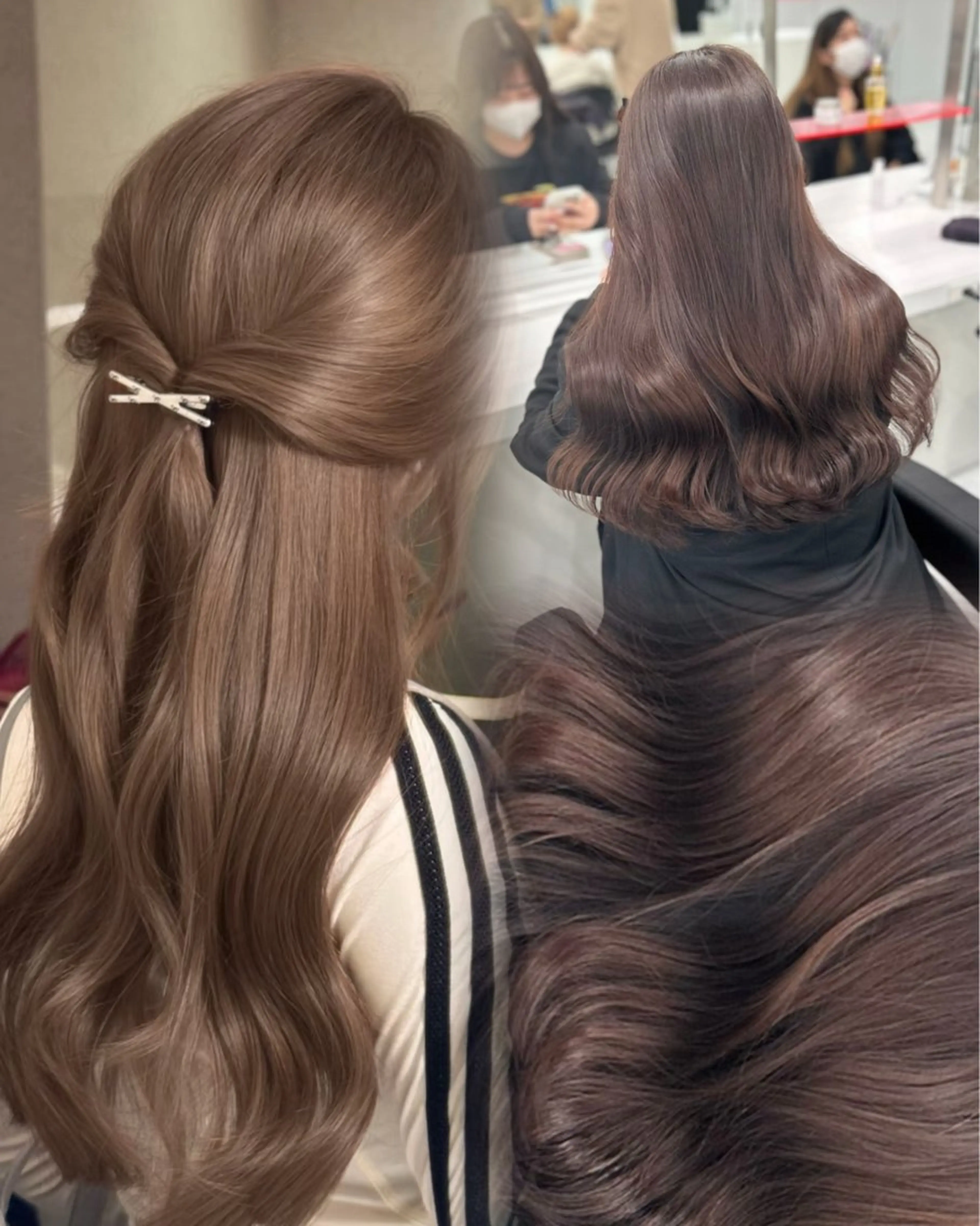 セミロング カット トリートメント ヘッドスパ ヘアセット 韓国風ベージュ🤎 赤みなし🌿横浜🤎のヘアスタイル