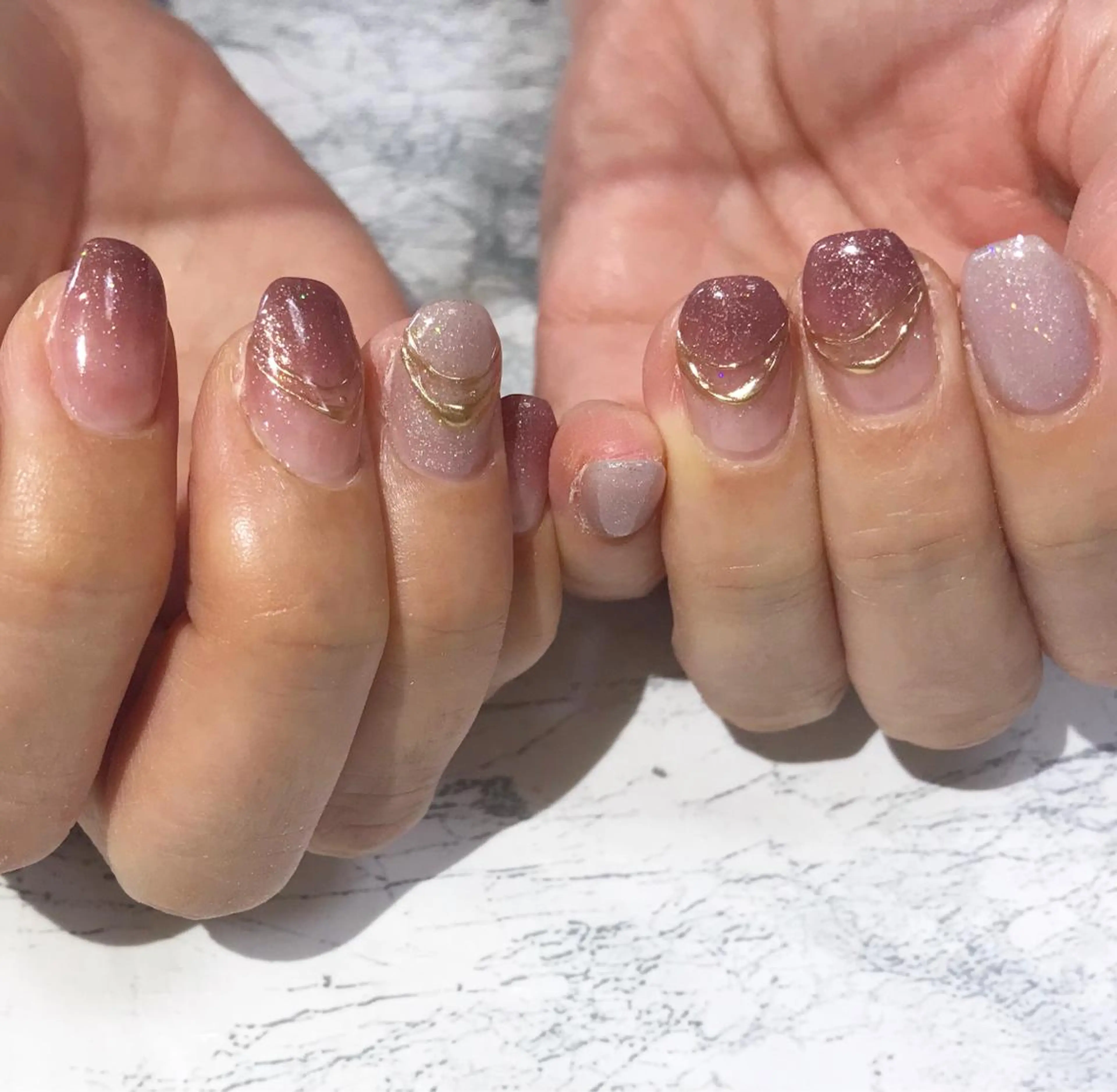 ネイル ブラウン フットネイル ニュアンスネイル シンプルネイル 春ネイル ネイル フフラ所属・nail fufla ♡yamane♡のネイルデザイン