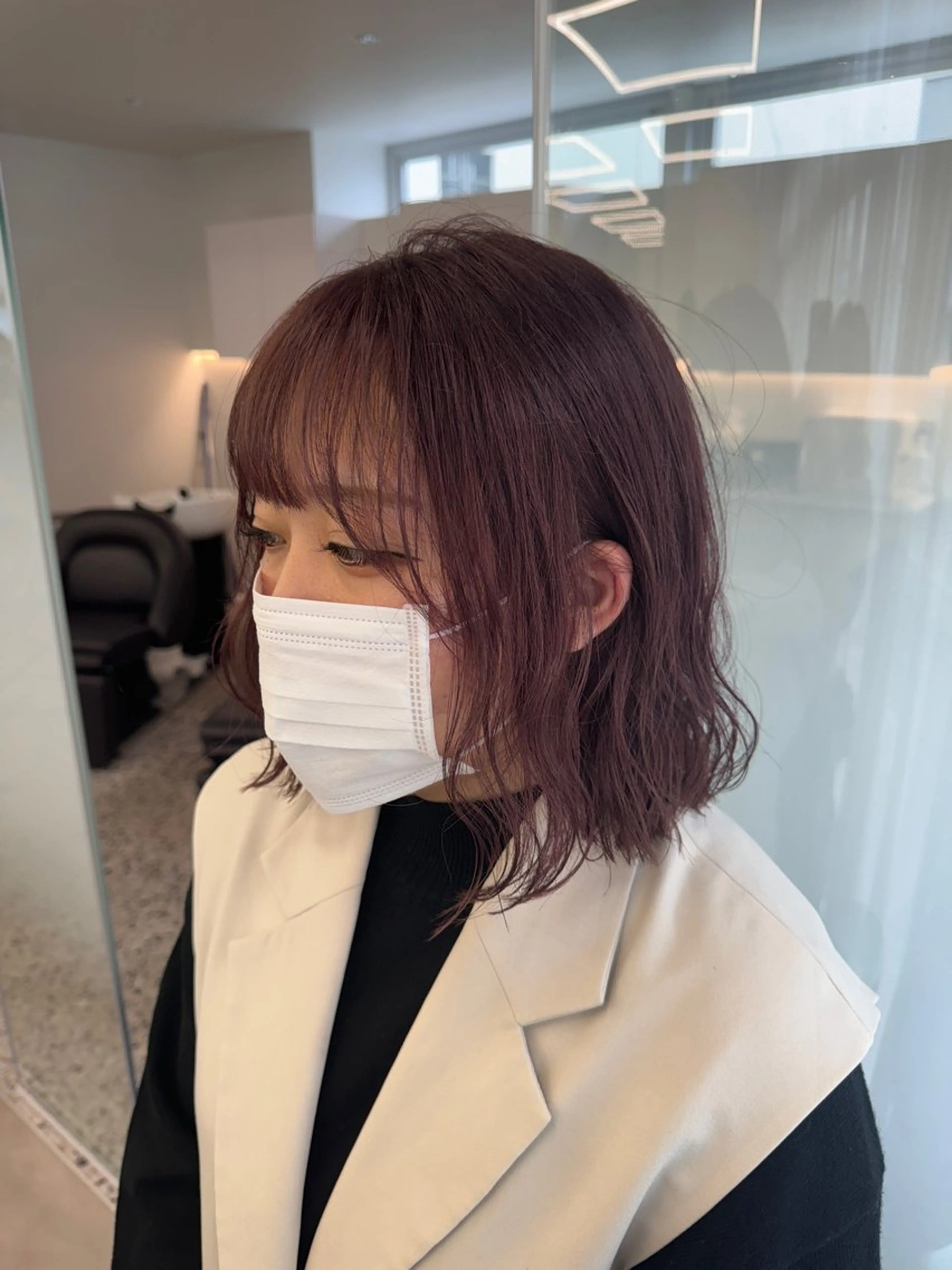 ミディアム 透明感カラー🫧⌇ 青🫐🩵のヘアスタイル